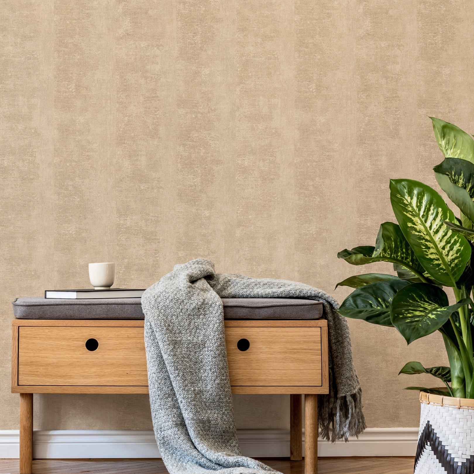 Tapeta štrukturálna s efektom patiny ZUMAIA - SABLE béžová