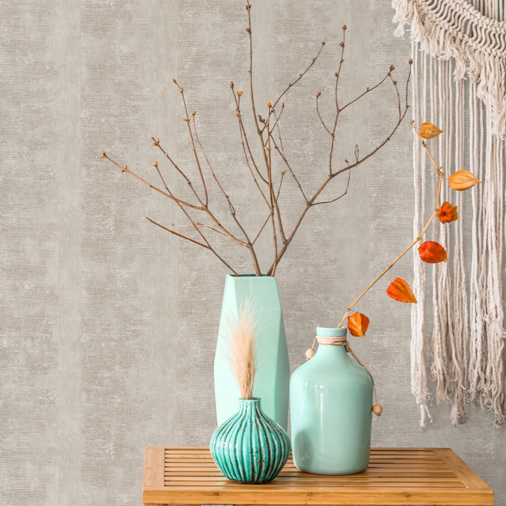 Structural wallpaper with a patina effect ZUMAIA - GREGE brown-gray