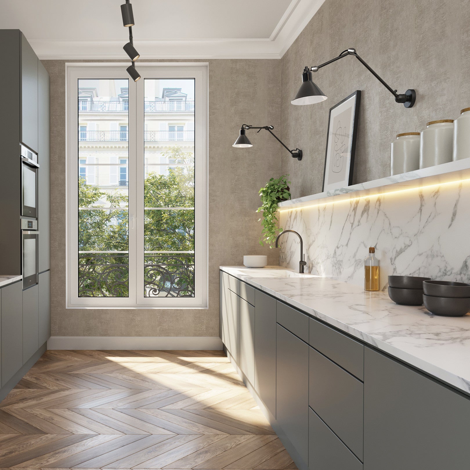 Structural wallpaper with a patina effect ZUMAIA - GREGE brown-gray