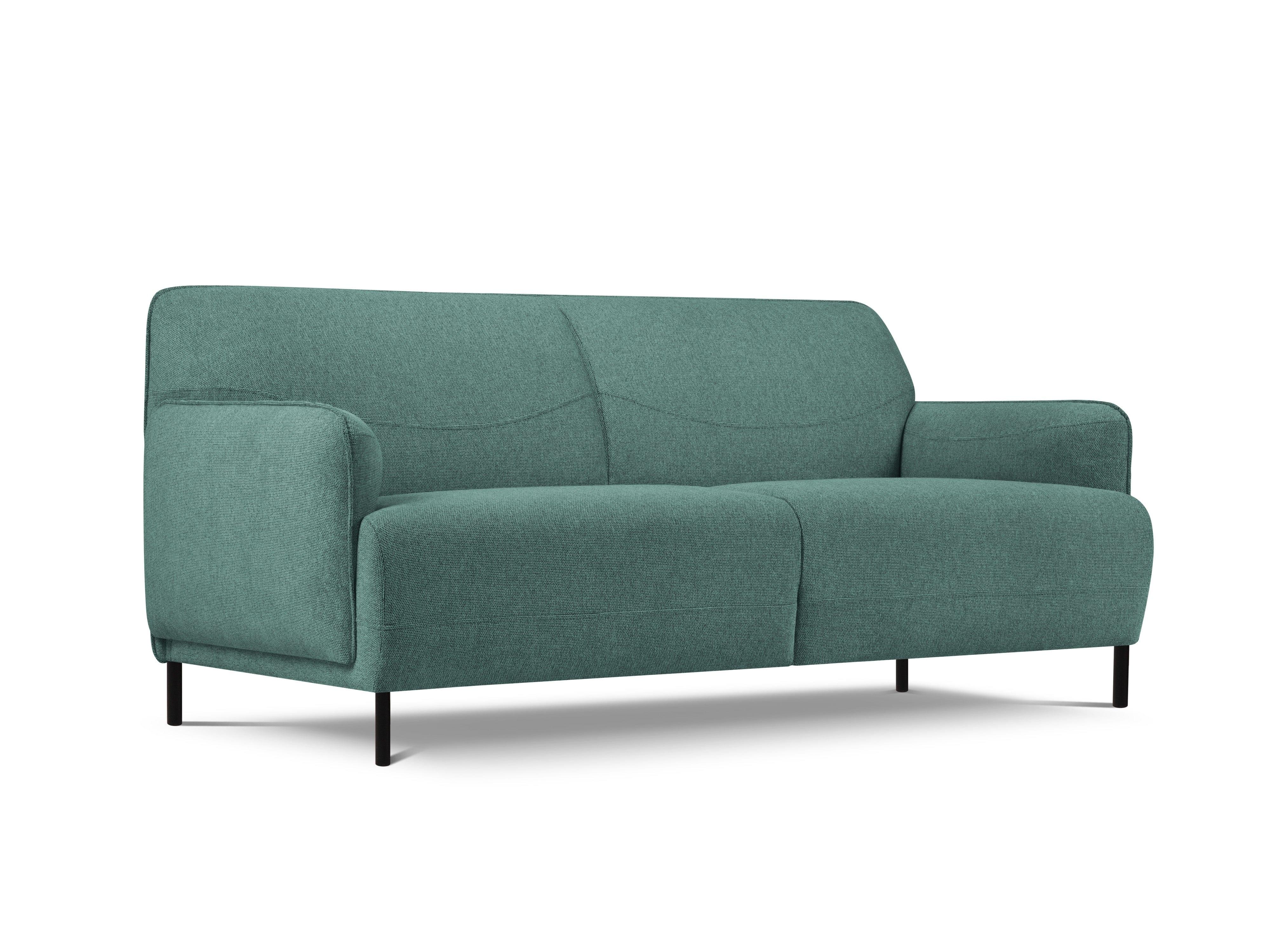 Sofa, "Neso", 2 Seats, 175x90x76
 ,Turquoise,Black Metal, Windsor & Co, Eye on Design