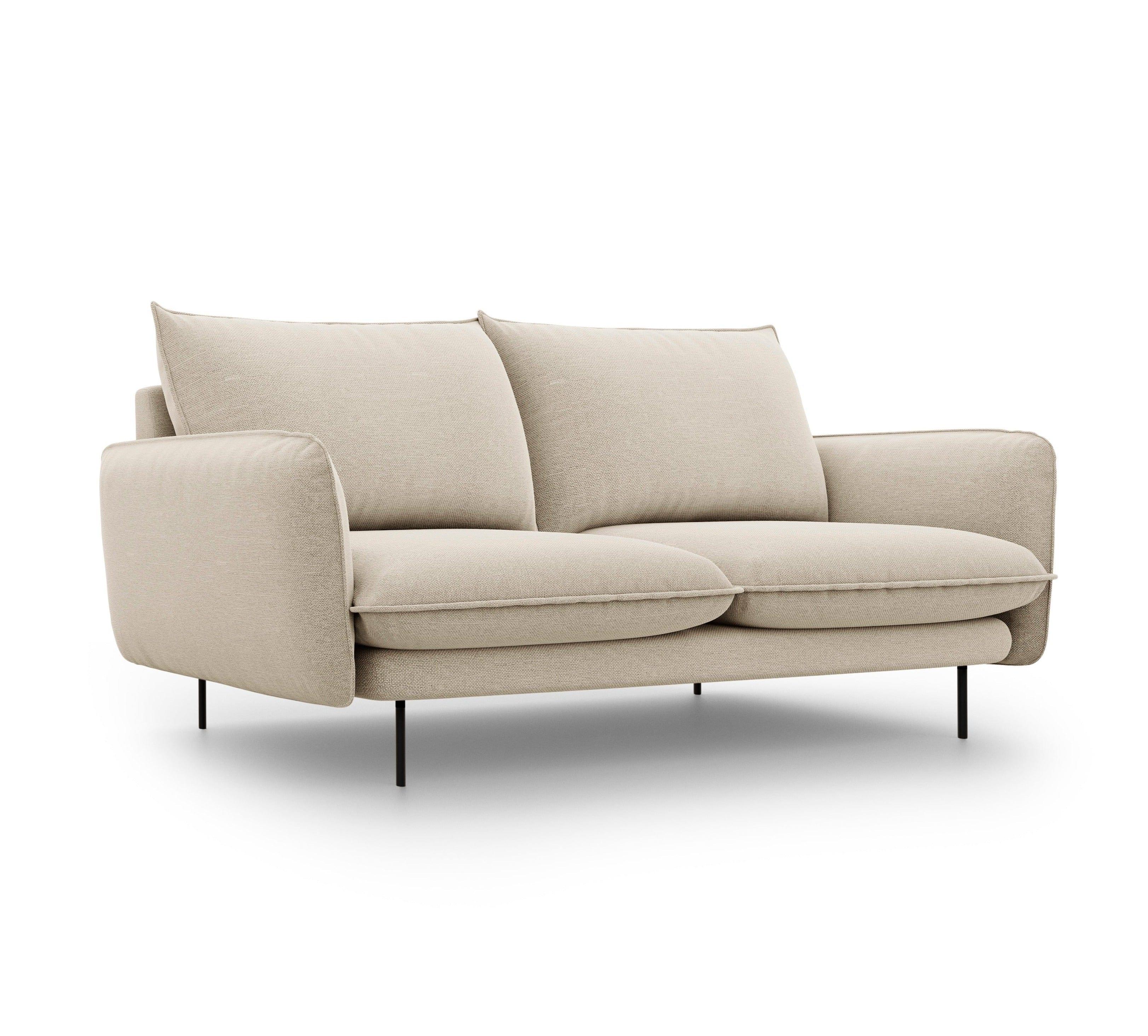 2-seater sofa VIENNA beige with black base - Eye on Design