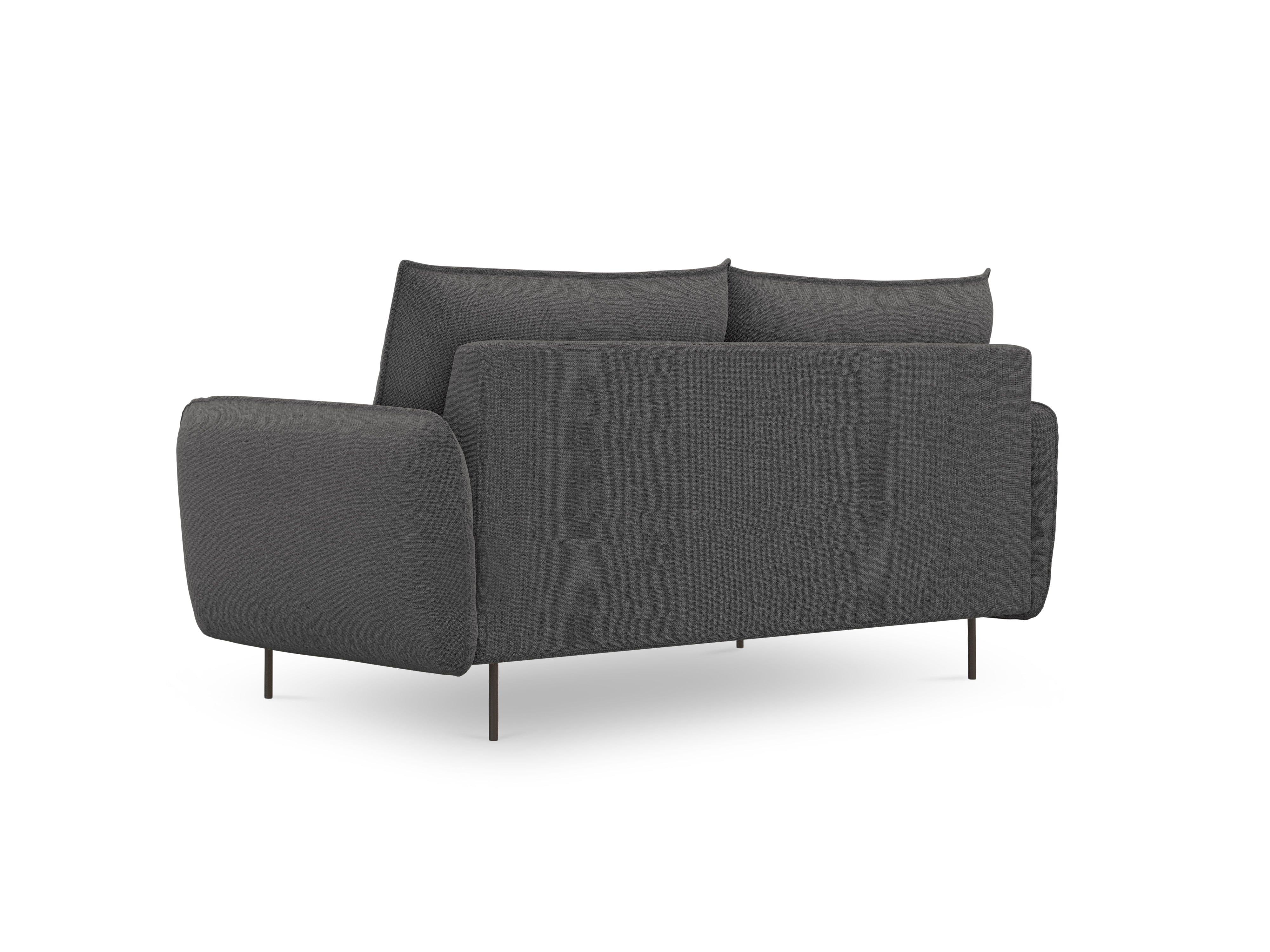 2-seater sofa VIENNA dark grey with black base - Eye on Design