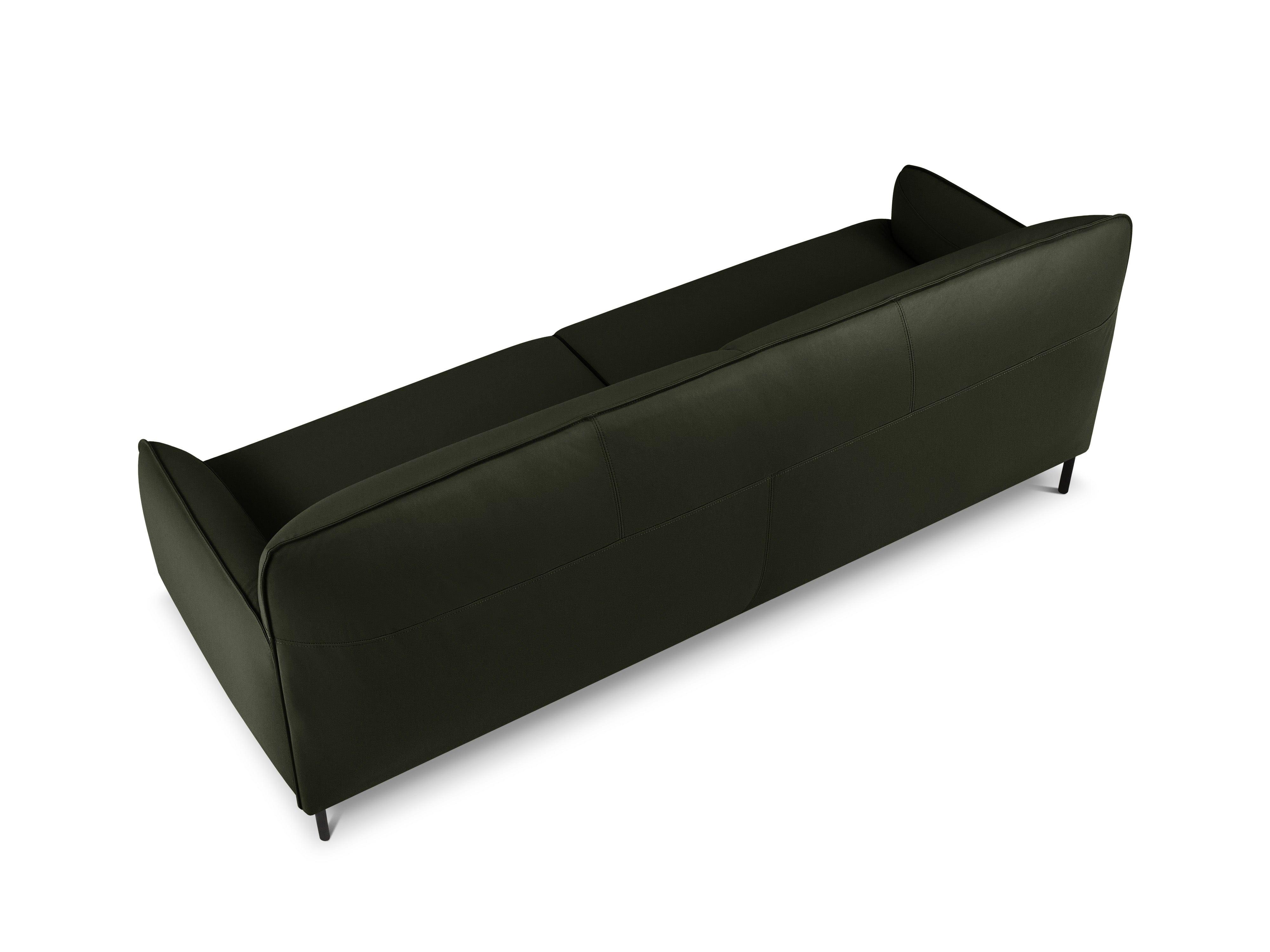 Genuine Leather Sofa, "Neso", 3 Seats, 235x90x76
 ,Green,Black Metal, Windsor & Co, Eye on Design