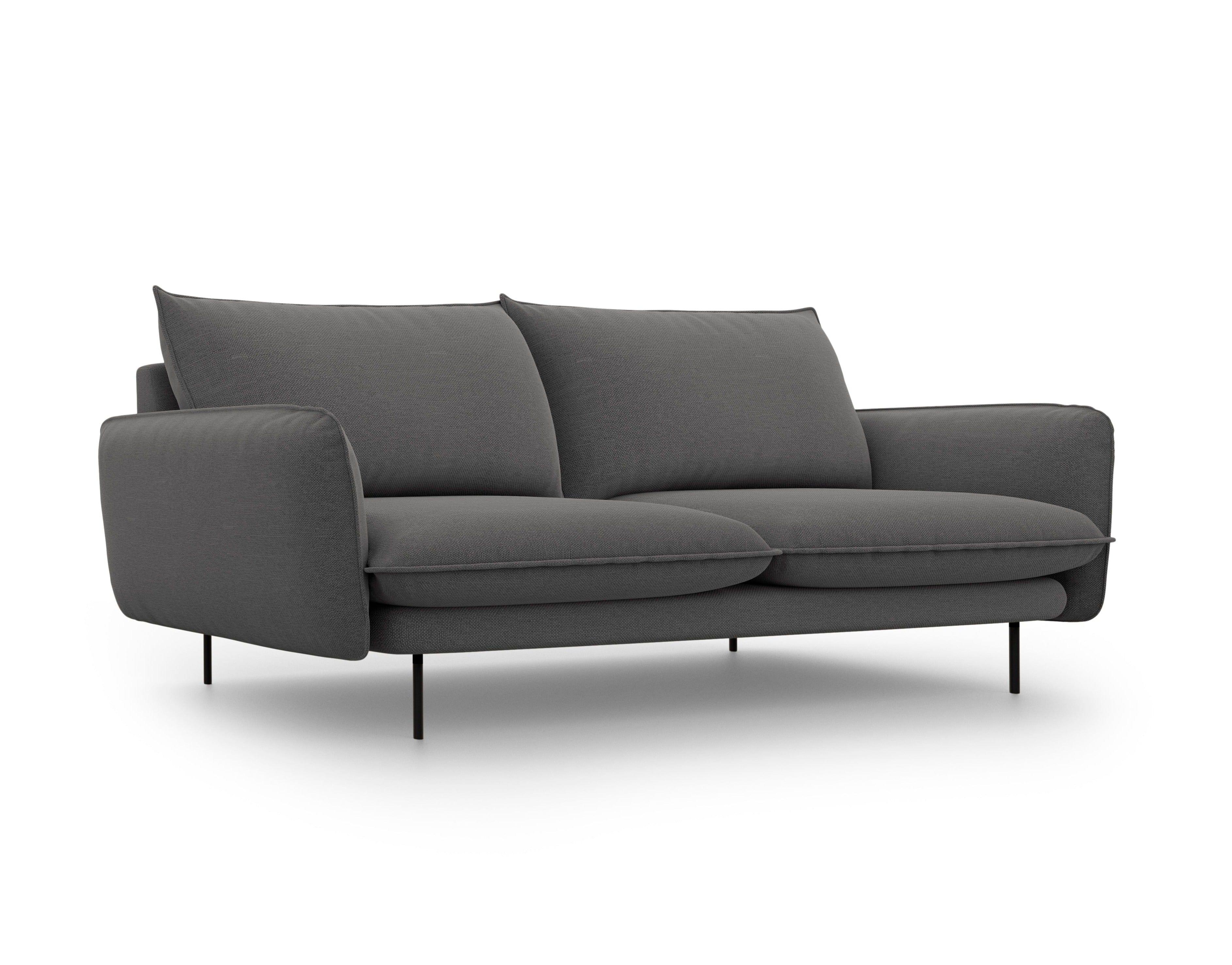 3-seater sofa VIENNA dark grey with black base - Eye on Design