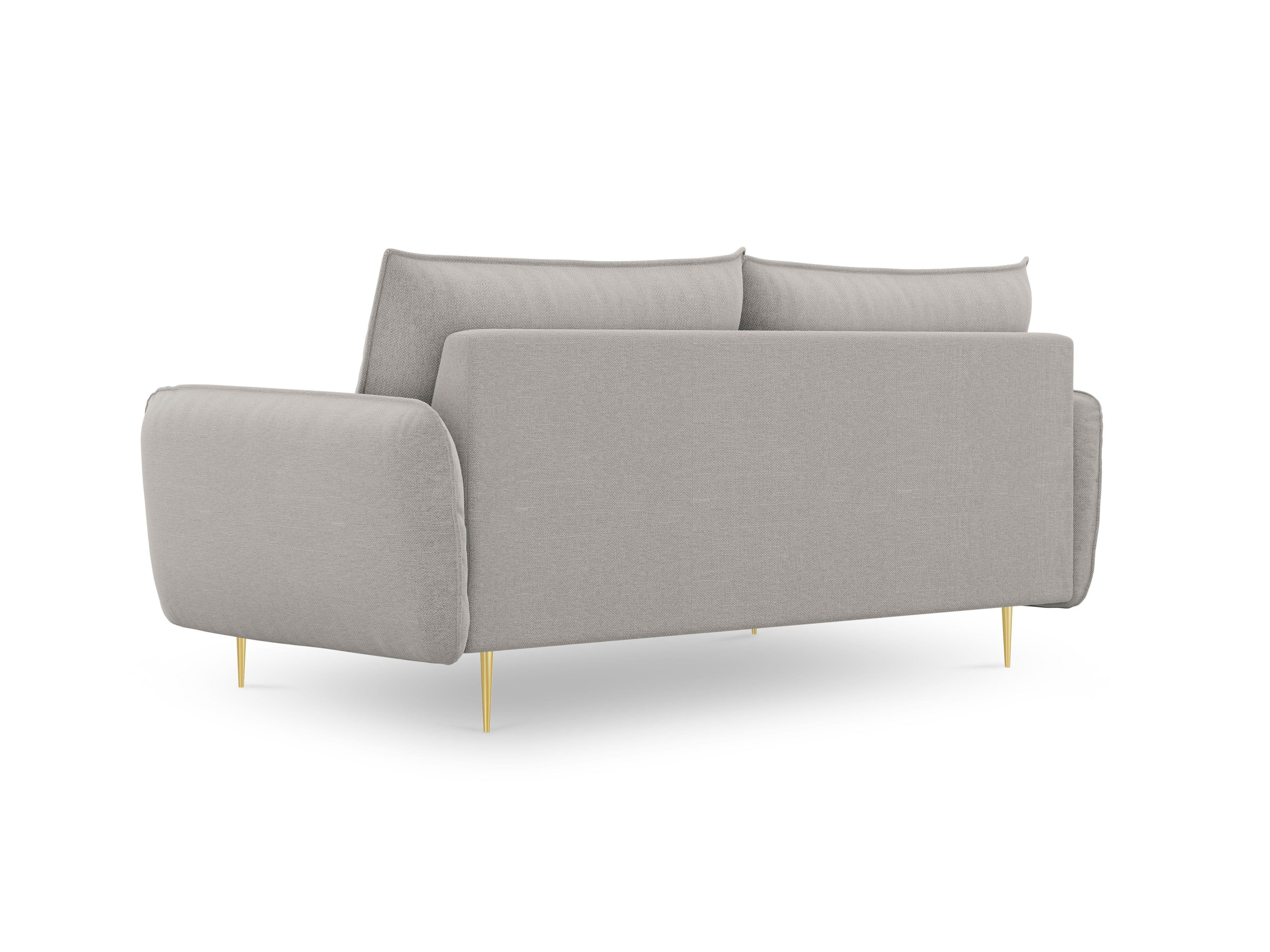 3-seater sofa VIENNA light grey with gold base - Eye on Design