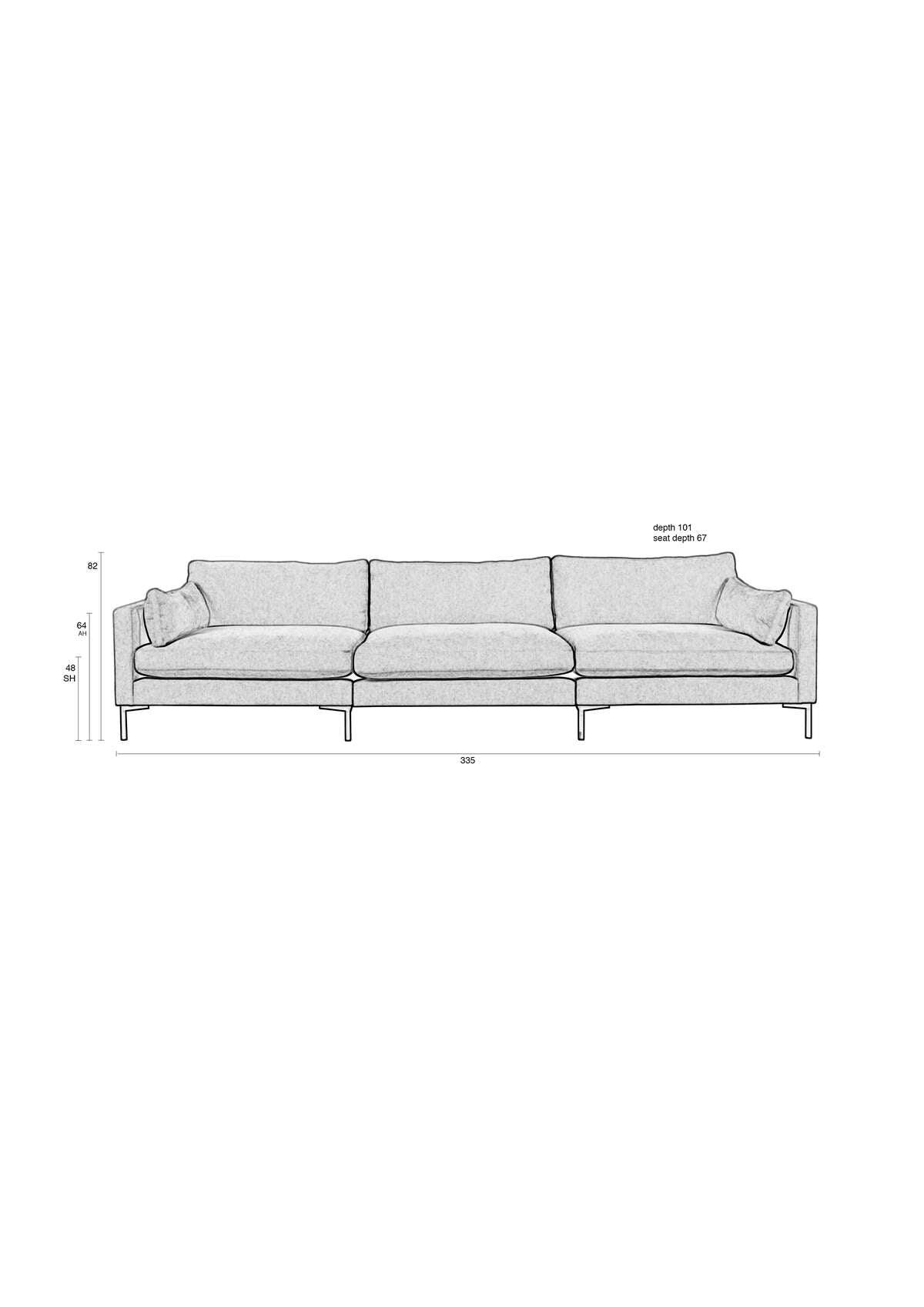 4.5-seater sofa SUMMER latte - Eye on Design