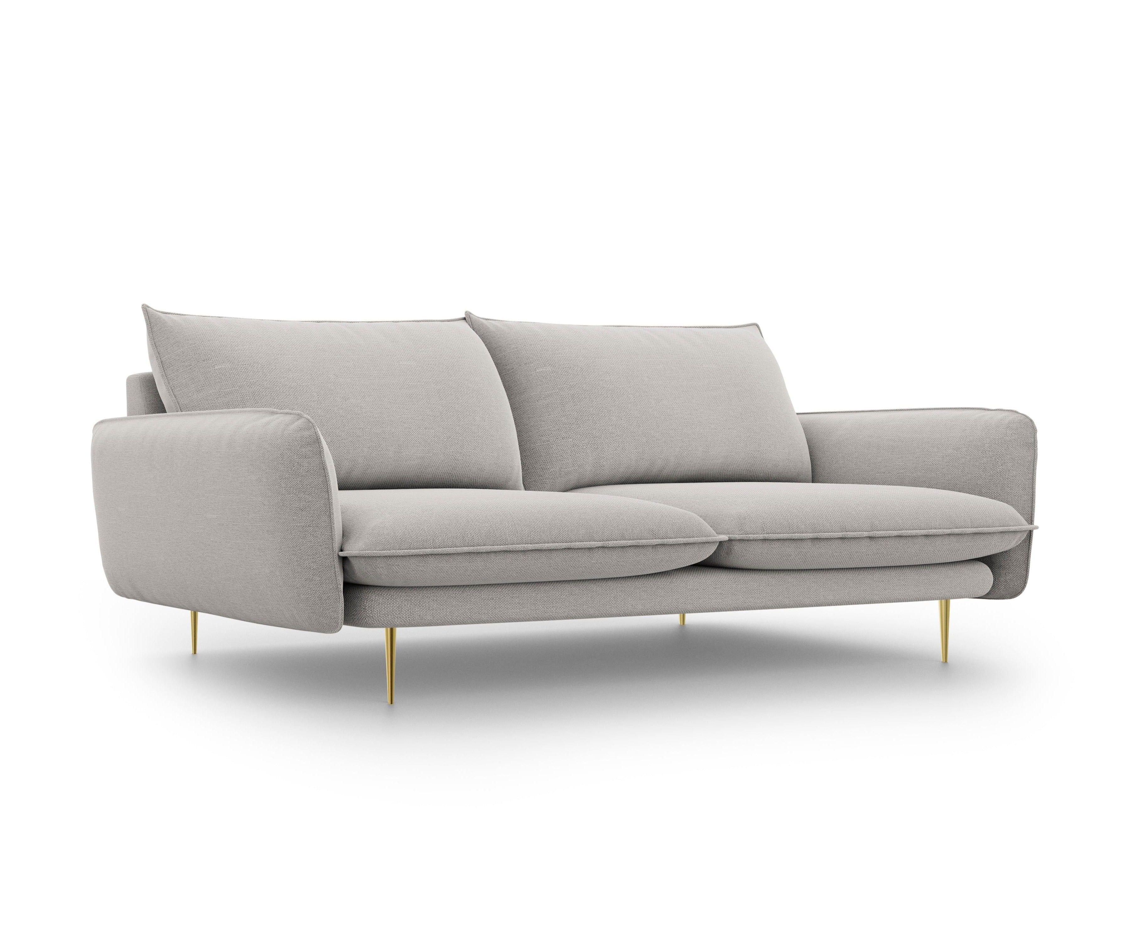 4-seater sofa VIENNA light grey with gold base - Eye on Design