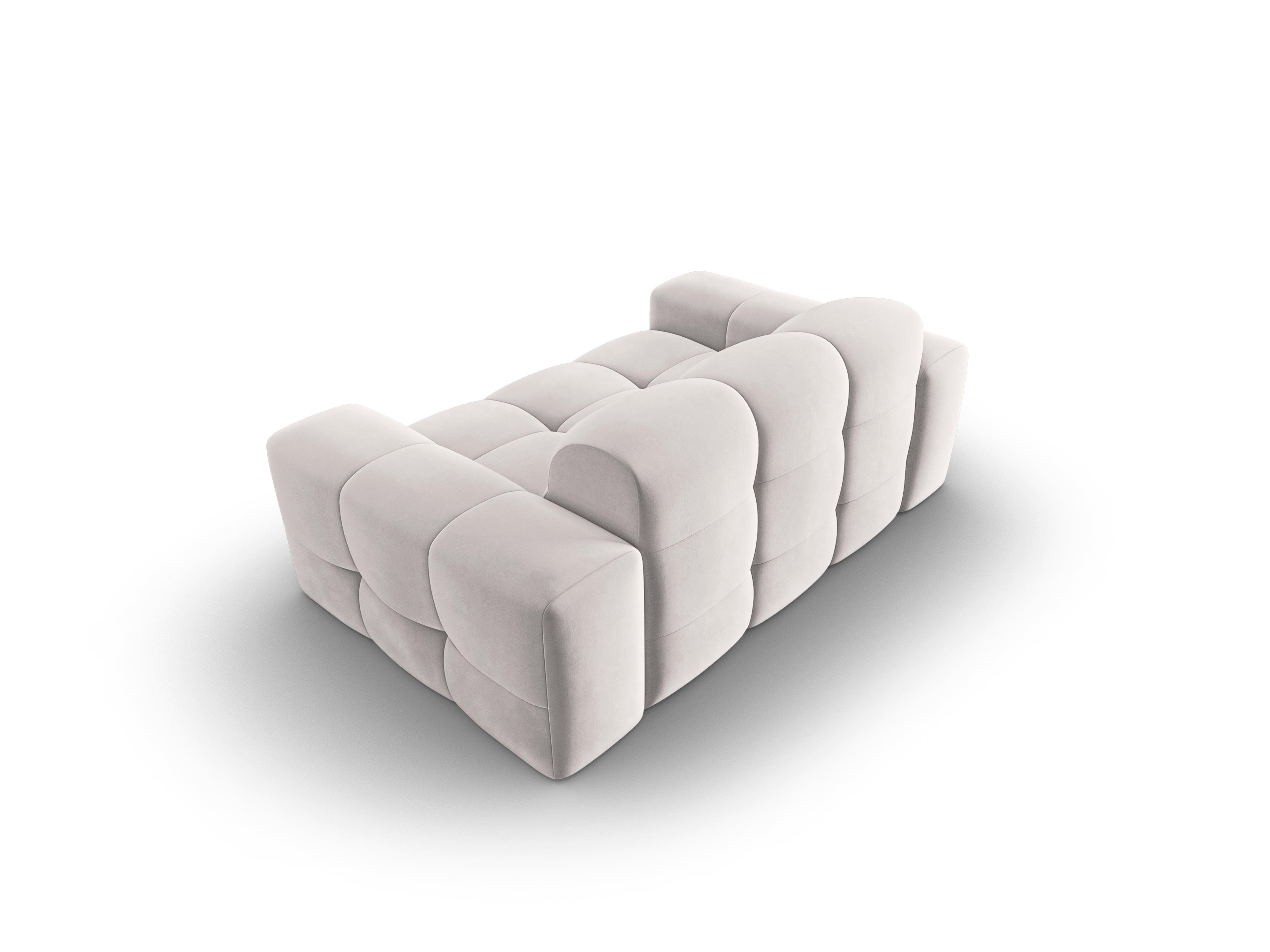 Sofa aksamitna 2-osobowa KENDAL jasnoszary Micadoni    Eye on Design