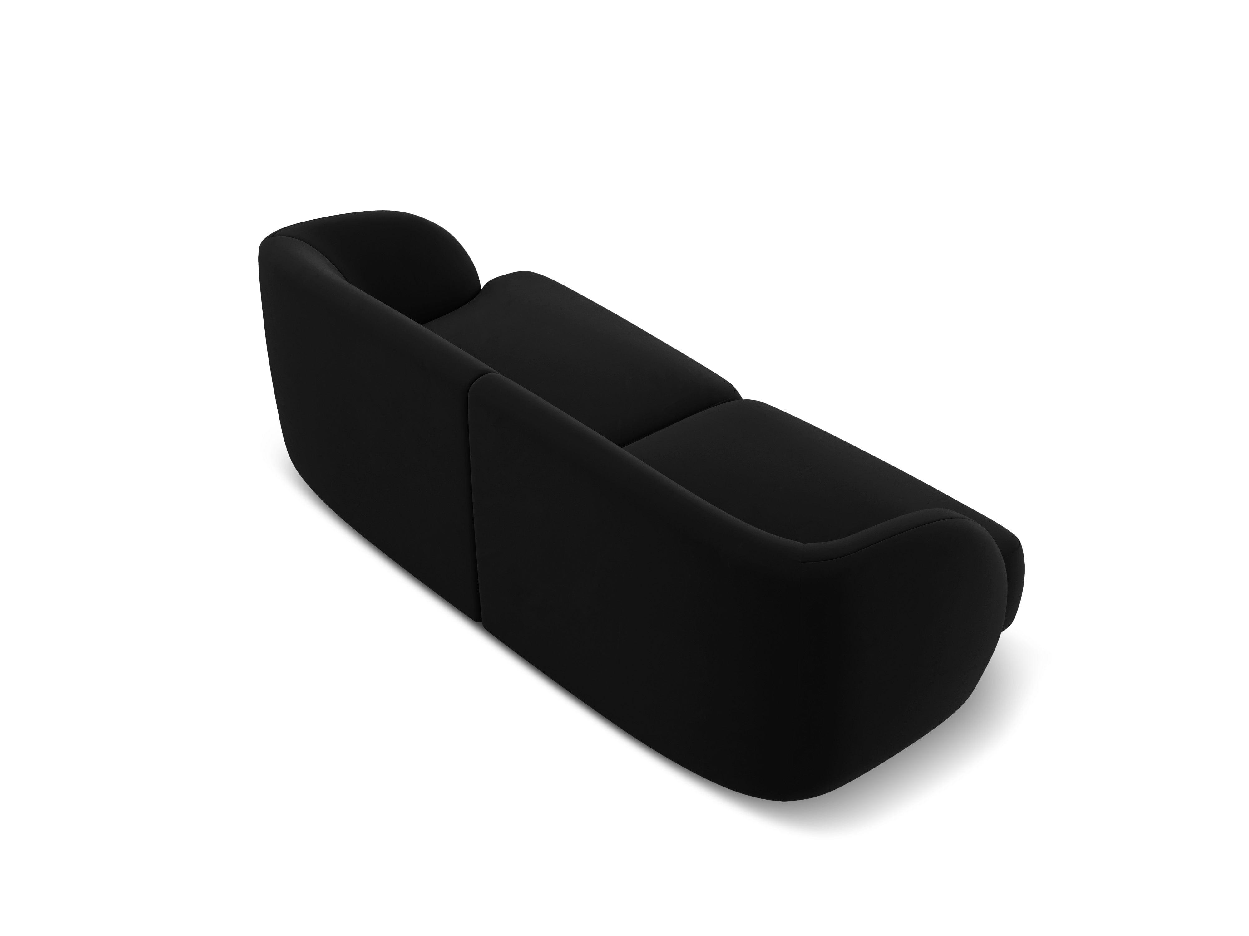 Sofa aksamitna 2-osobowa MILEY czarny Micadoni    Eye on Design