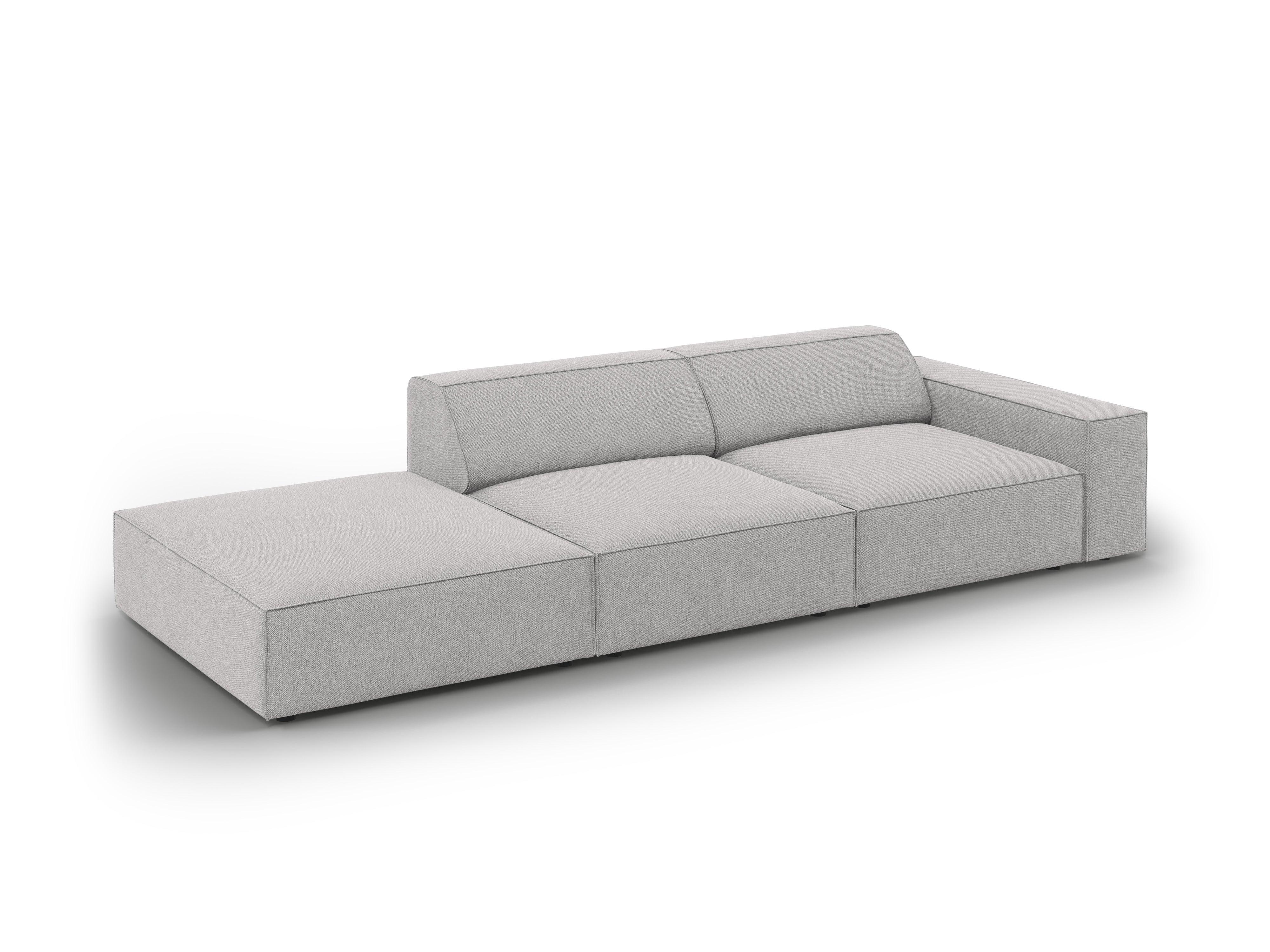 Sofa lewostronna 3-osobowa JODIE jasnoszary Micadoni    Eye on Design