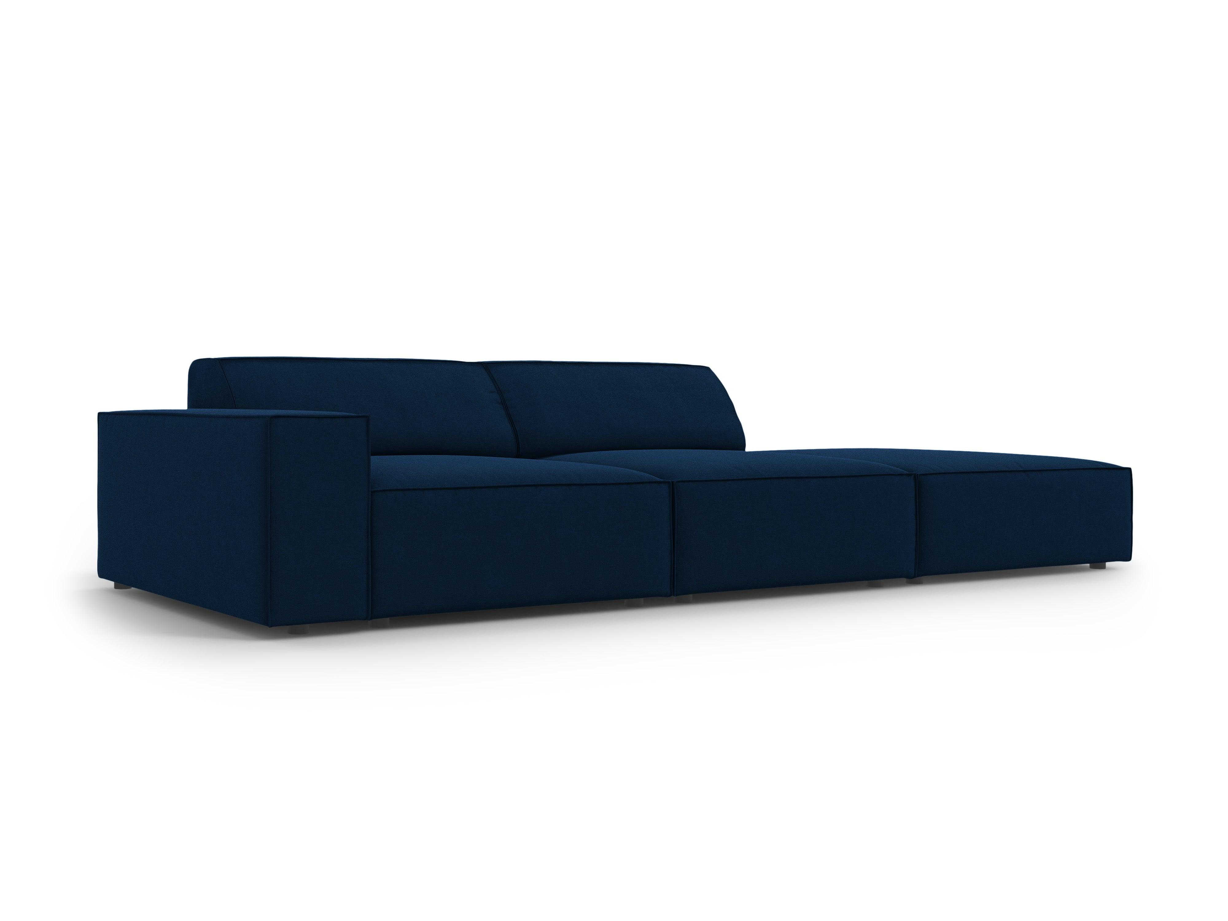 Sofa aksamitna prawostronna 3-osobowa JODIE granat królewski Micadoni    Eye on Design