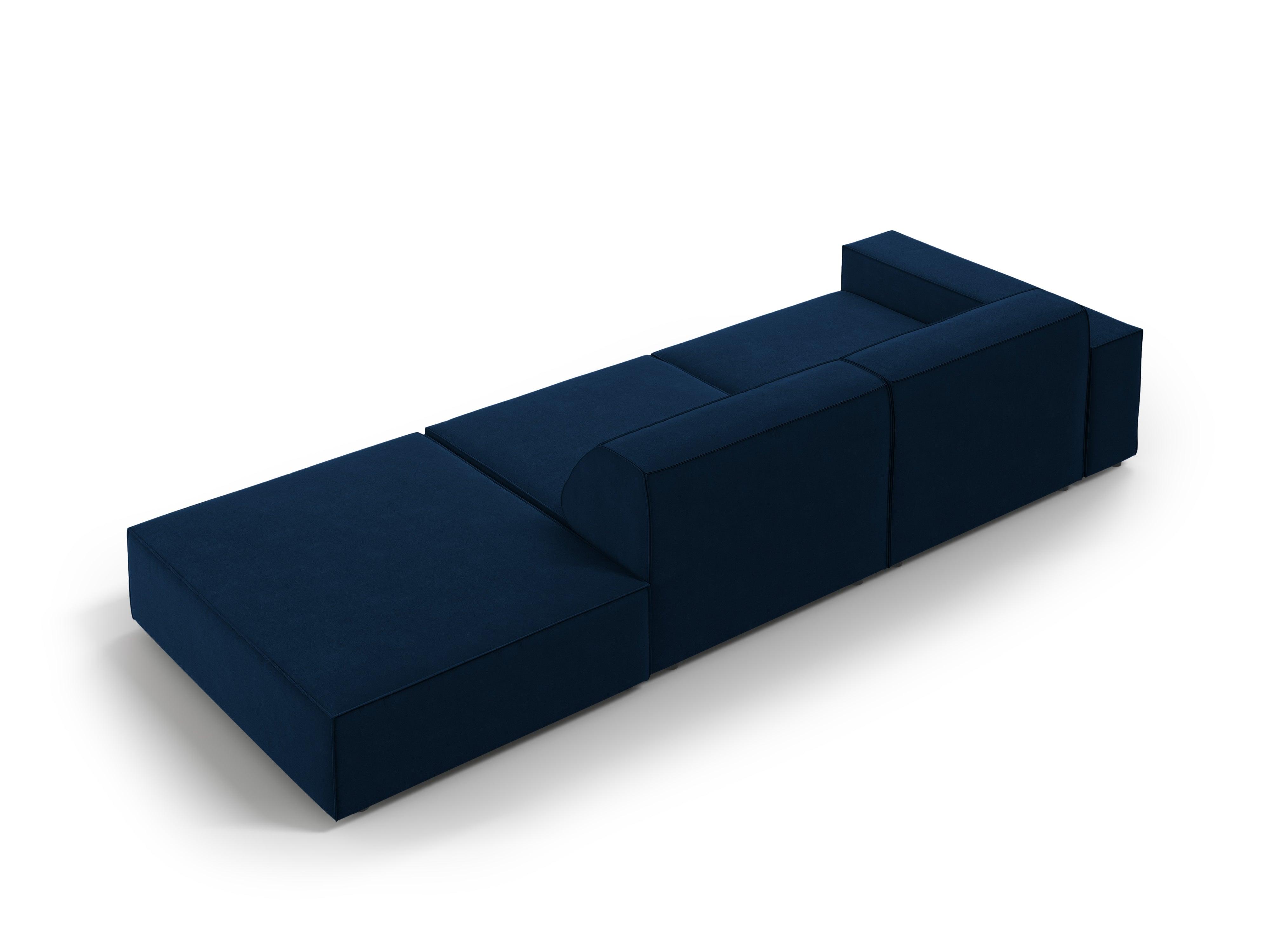 Sofa aksamitna prawostronna 3-osobowa JODIE granat królewski Micadoni    Eye on Design