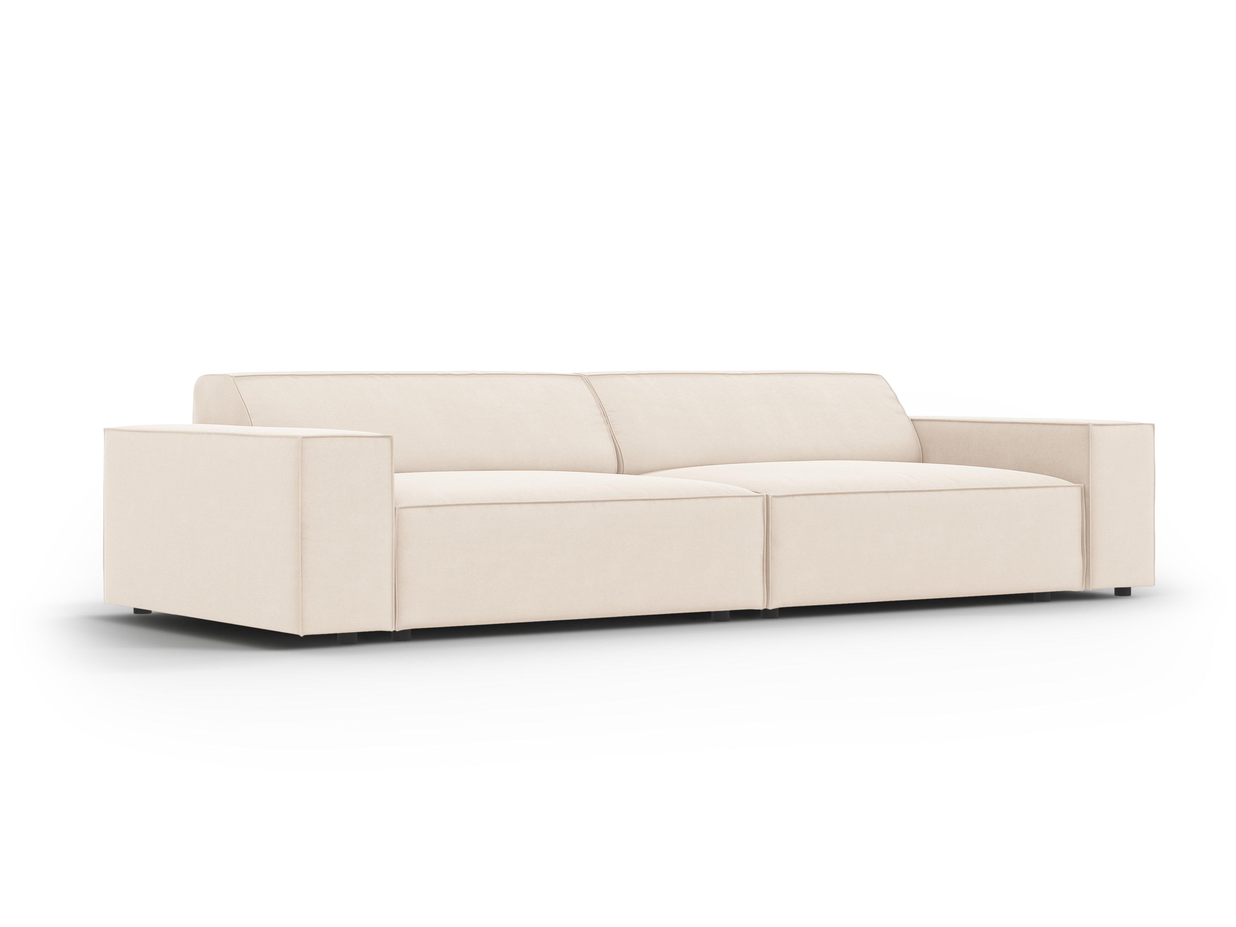 Sofa aksamitna 3-osobowa JODIE jasnobeżowy Micadoni    Eye on Design