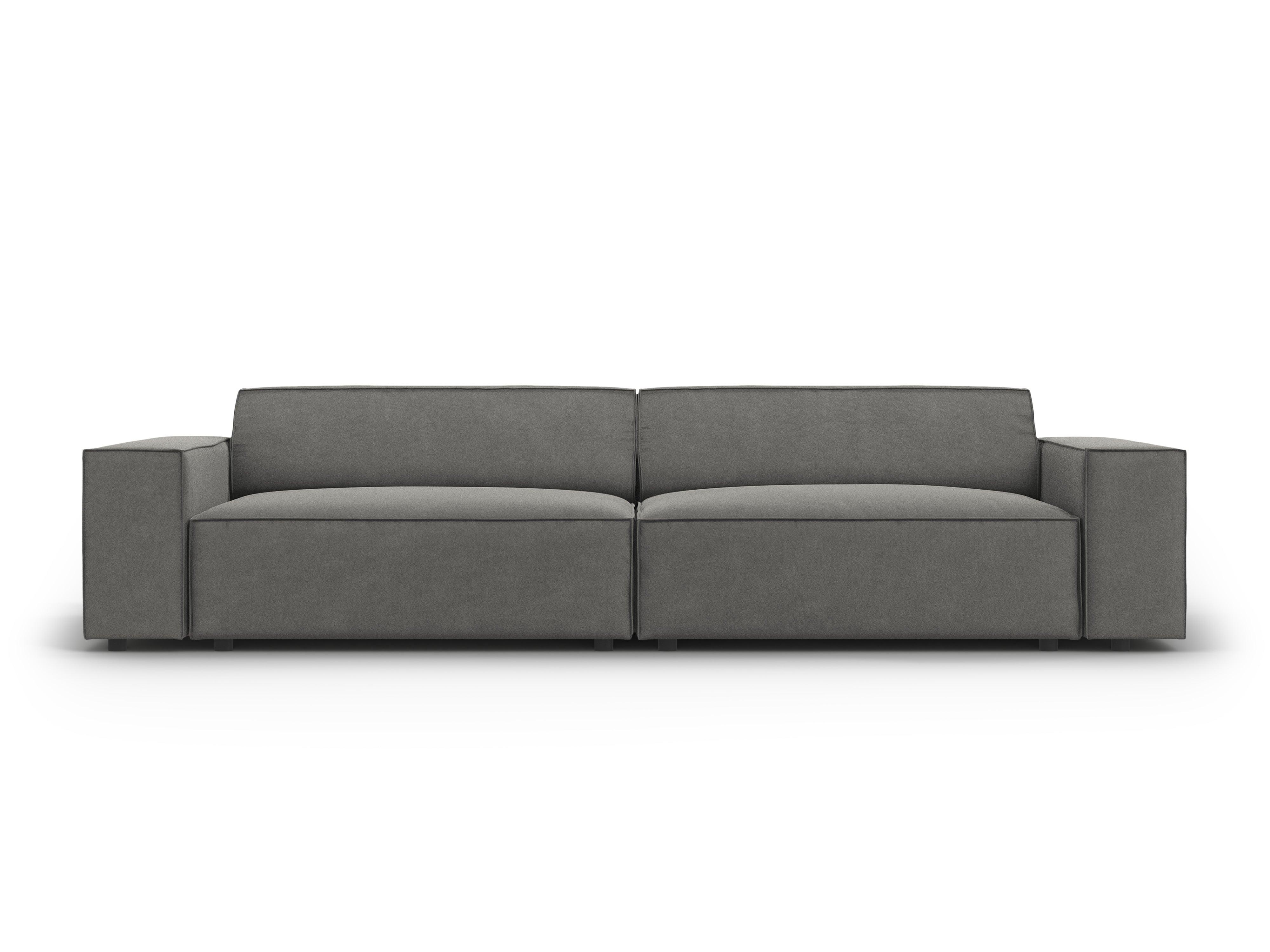 Sofa aksamitna 3-osobowa JODIE jasnoszary Micadoni    Eye on Design