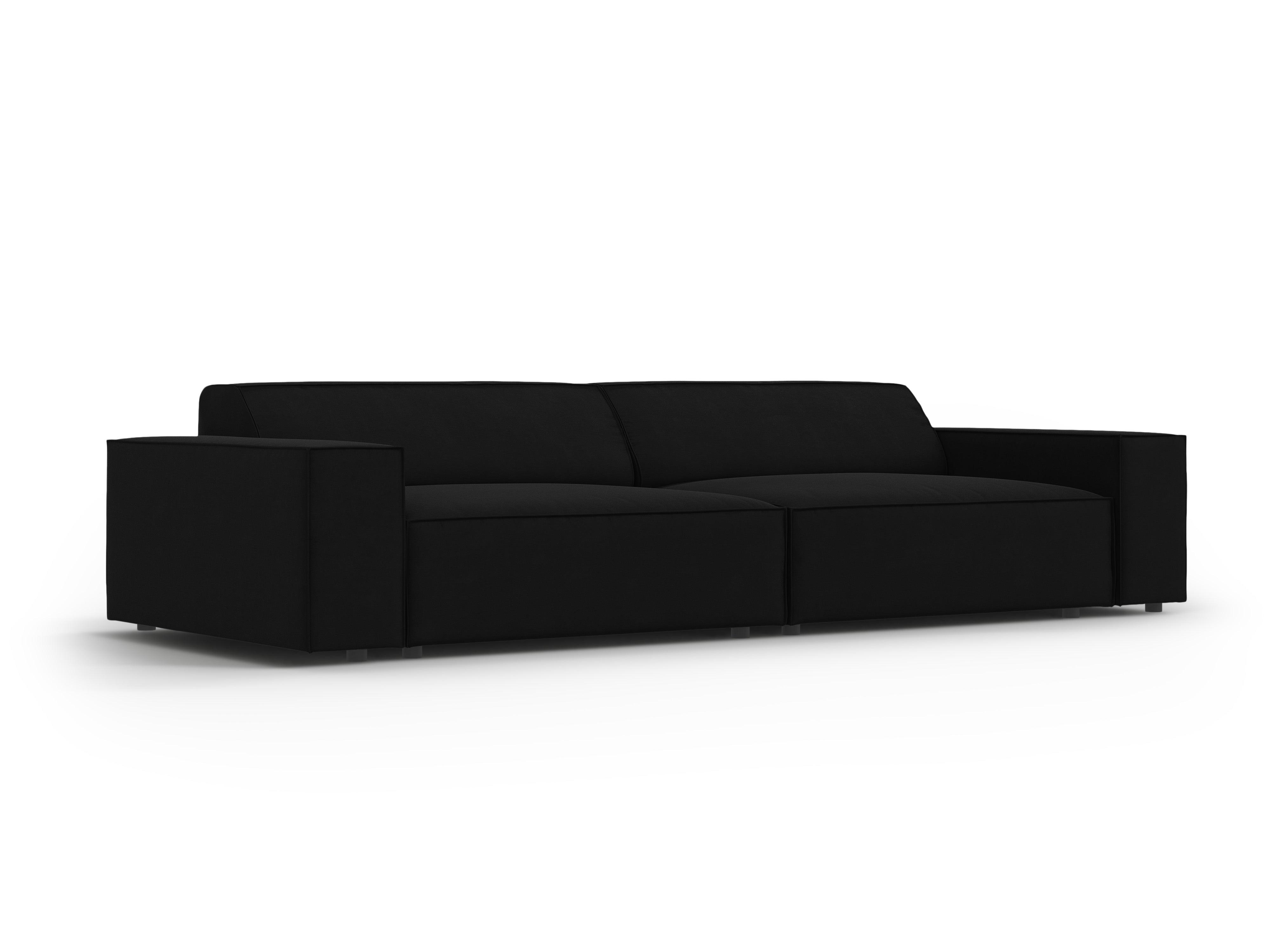 Sofa aksamitna 3-osobowa JODIE czarny Micadoni    Eye on Design