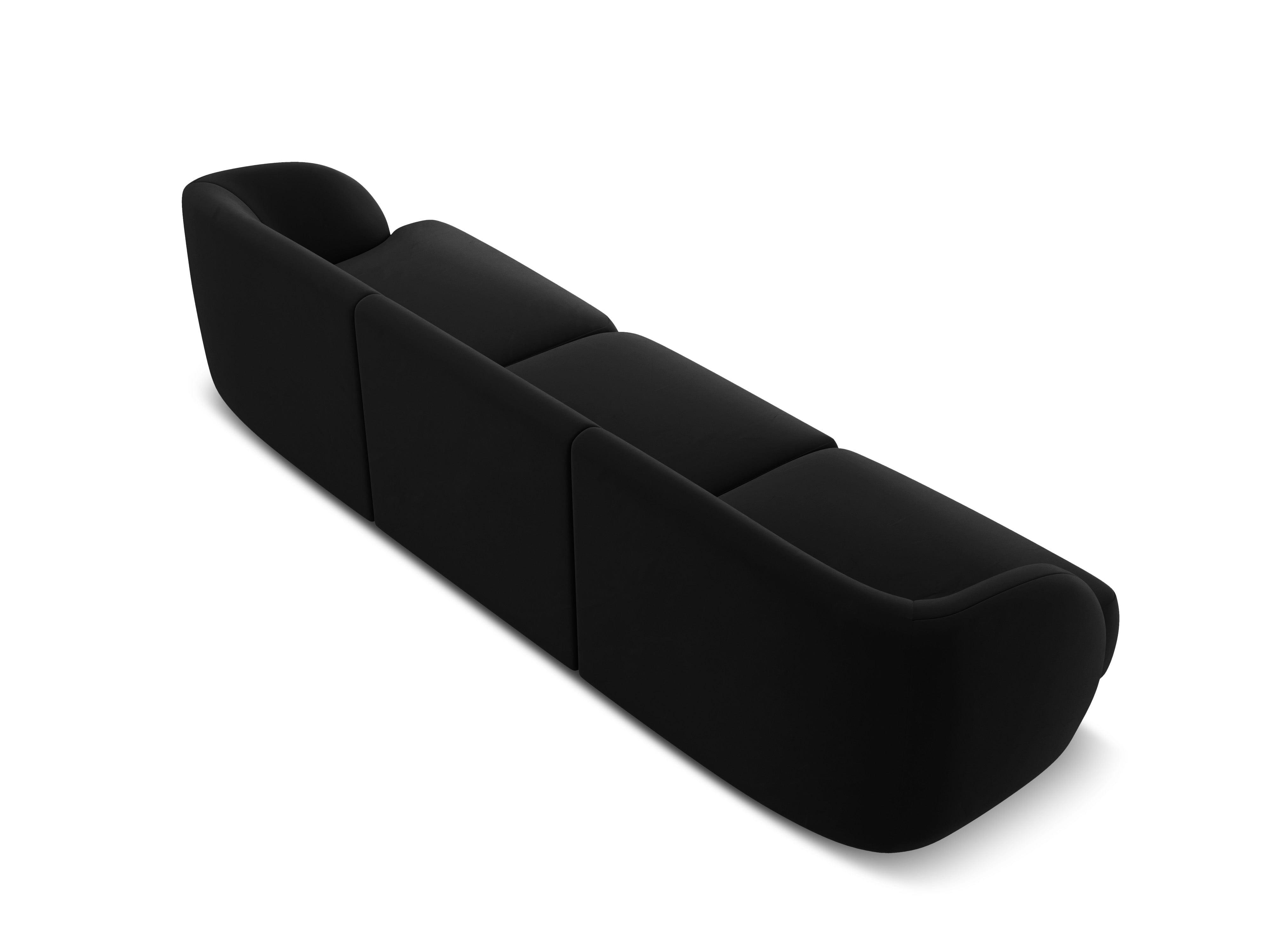 Sofa aksamitna 3-osobowa MILEY czarny Micadoni    Eye on Design