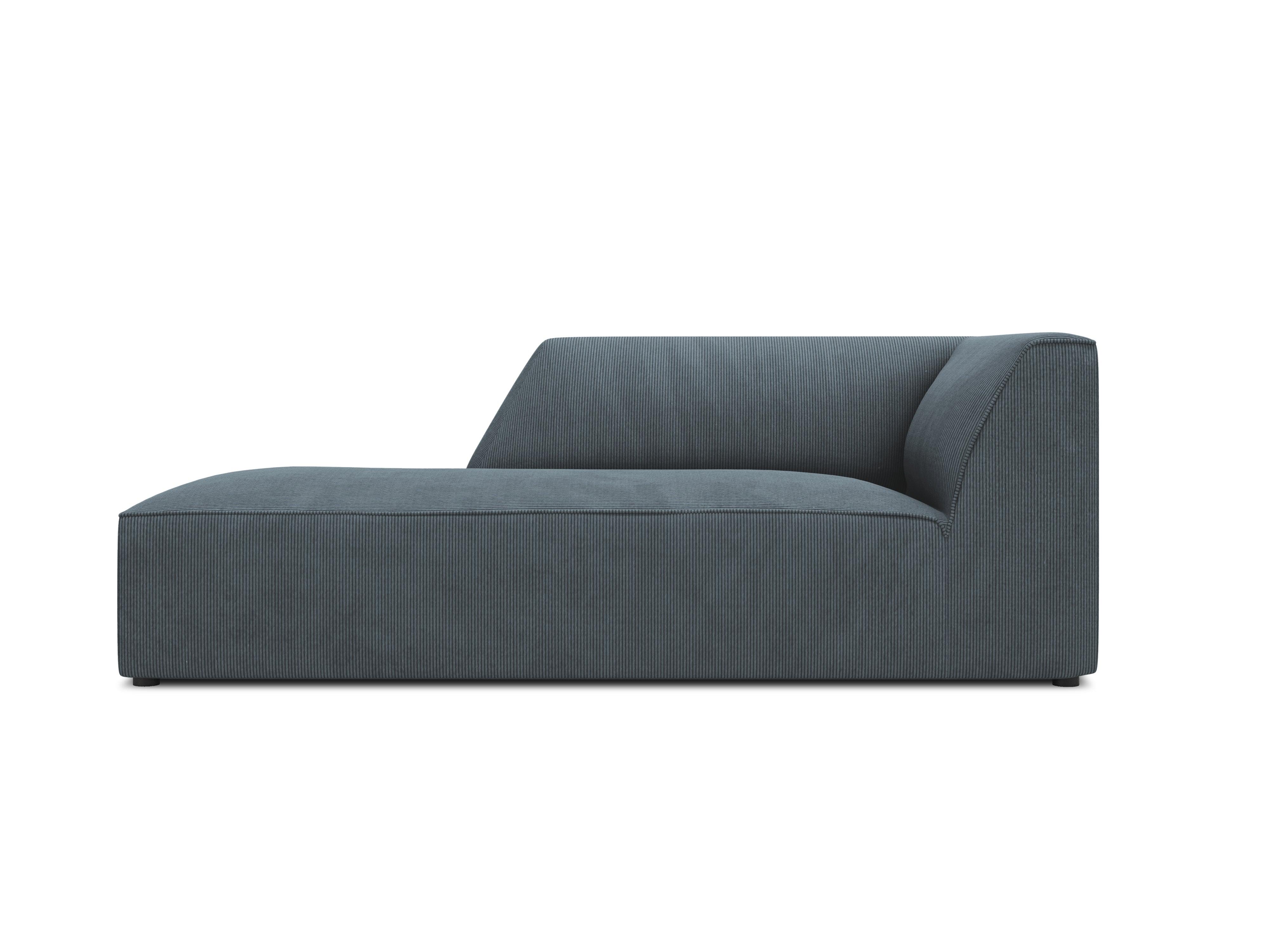 Szezlong sztruksowy lewostronny RUBY niebieski Micadoni    Eye on Design
