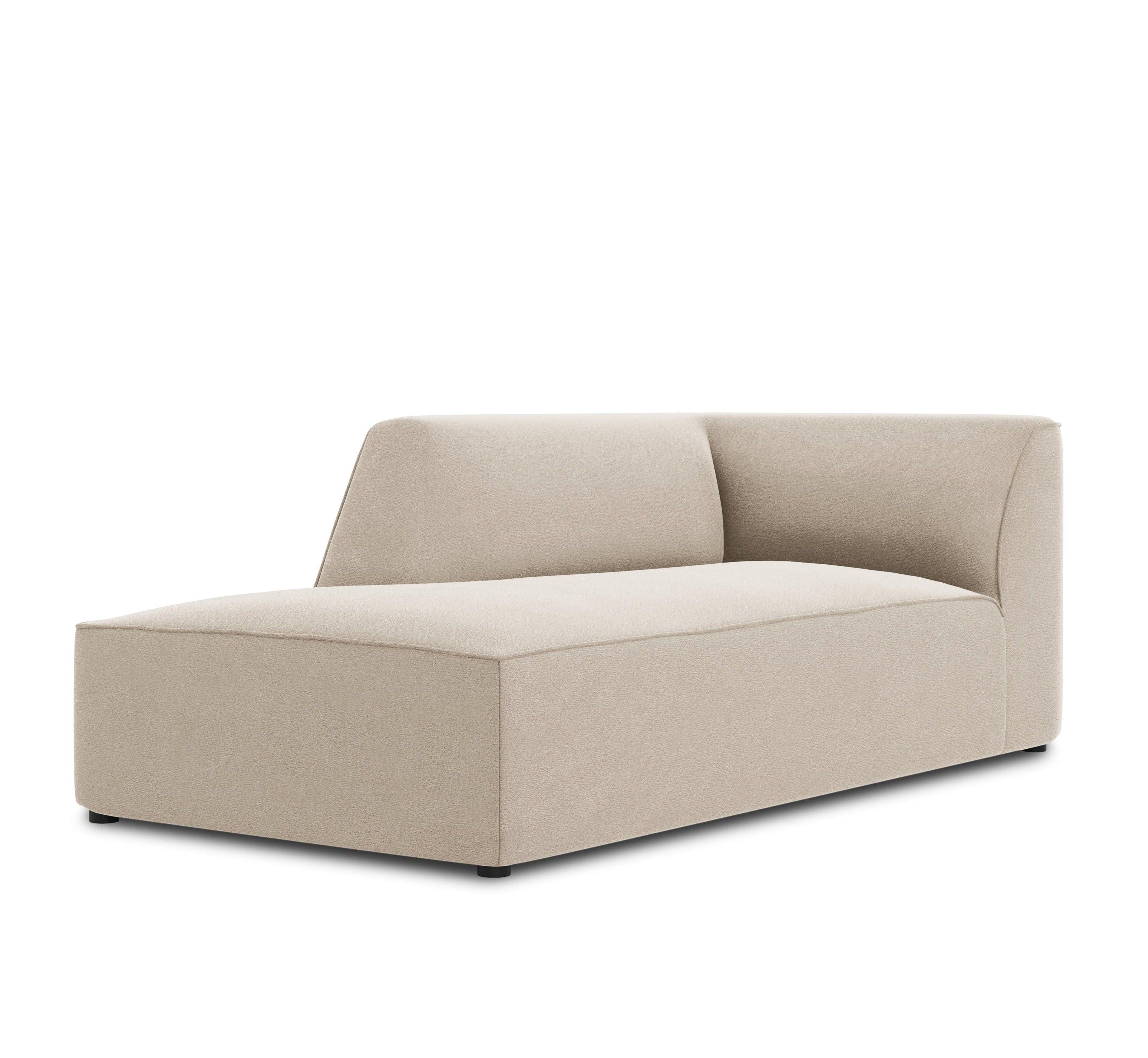 Szezlong aksamitny lewostronny RUBY beżowy Micadoni    Eye on Design