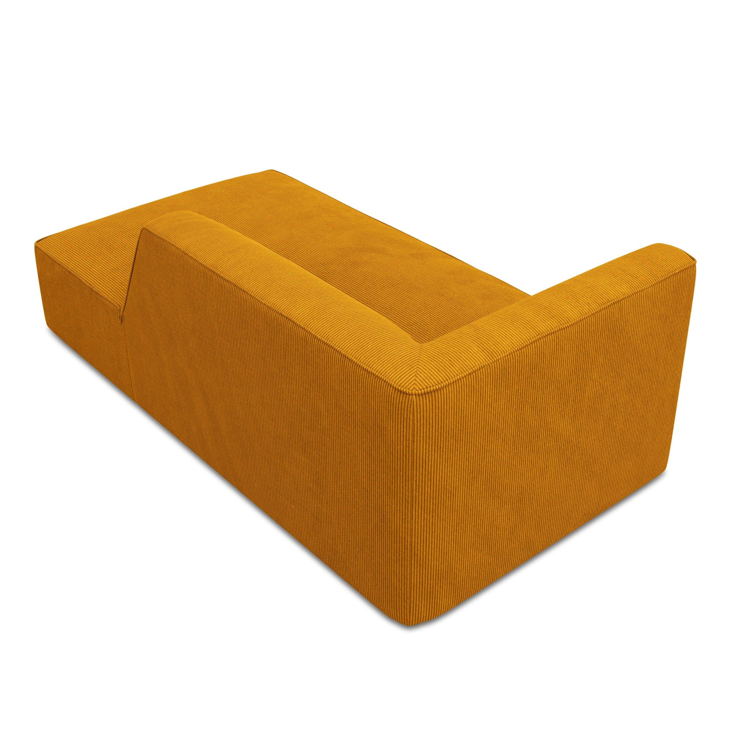 Szezlong sztruksowy prawostronny RUBY żółty Micadoni    Eye on Design