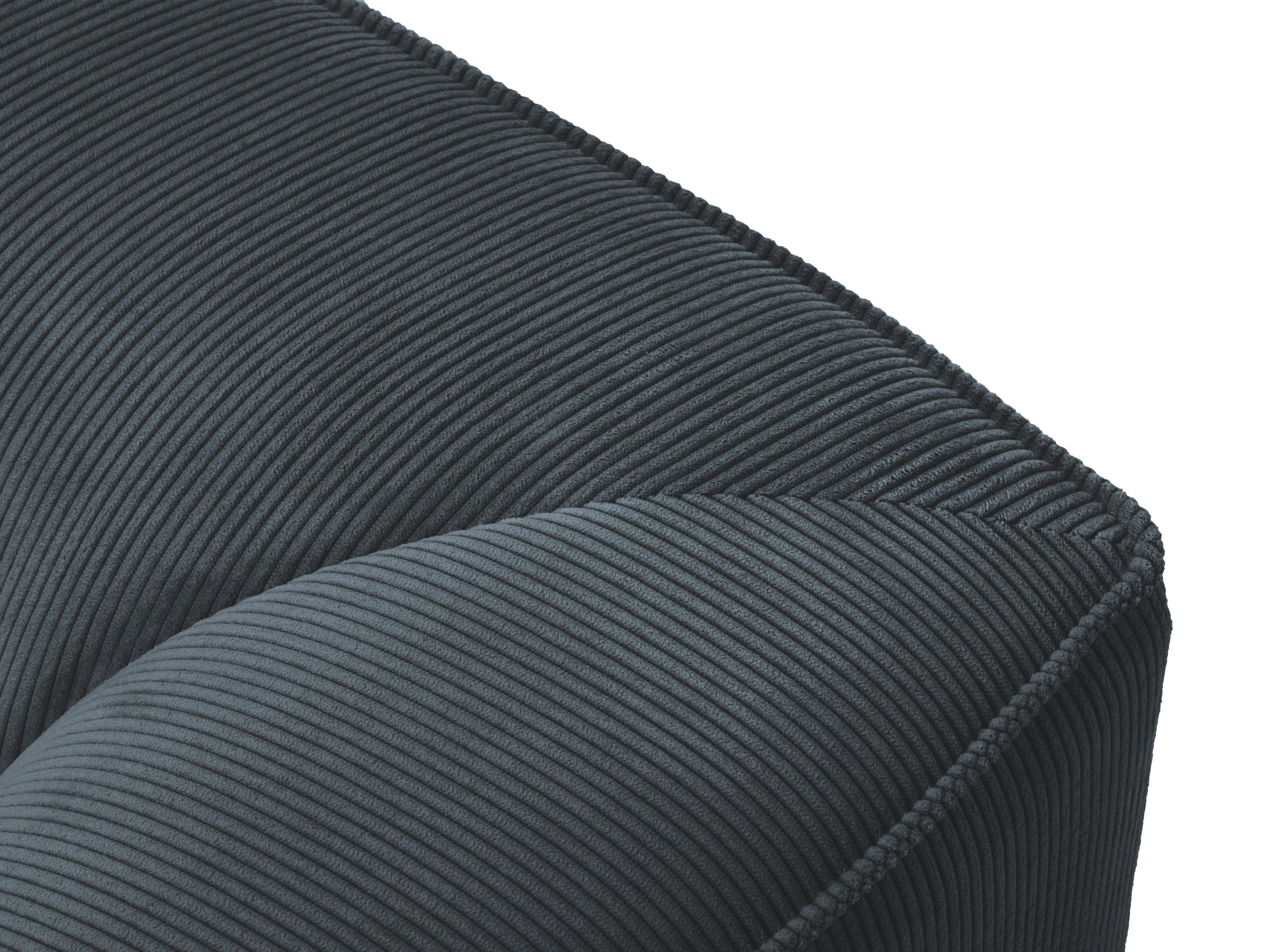 Szezlong sztruksowy prawostronny RUBY niebieski Micadoni    Eye on Design