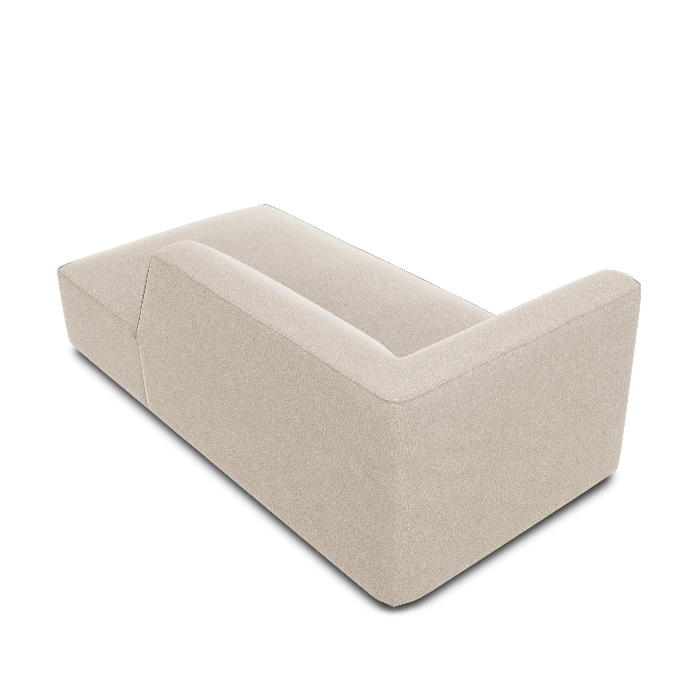 Szezlong aksamitny prawostronny RUBY beżowy Micadoni    Eye on Design