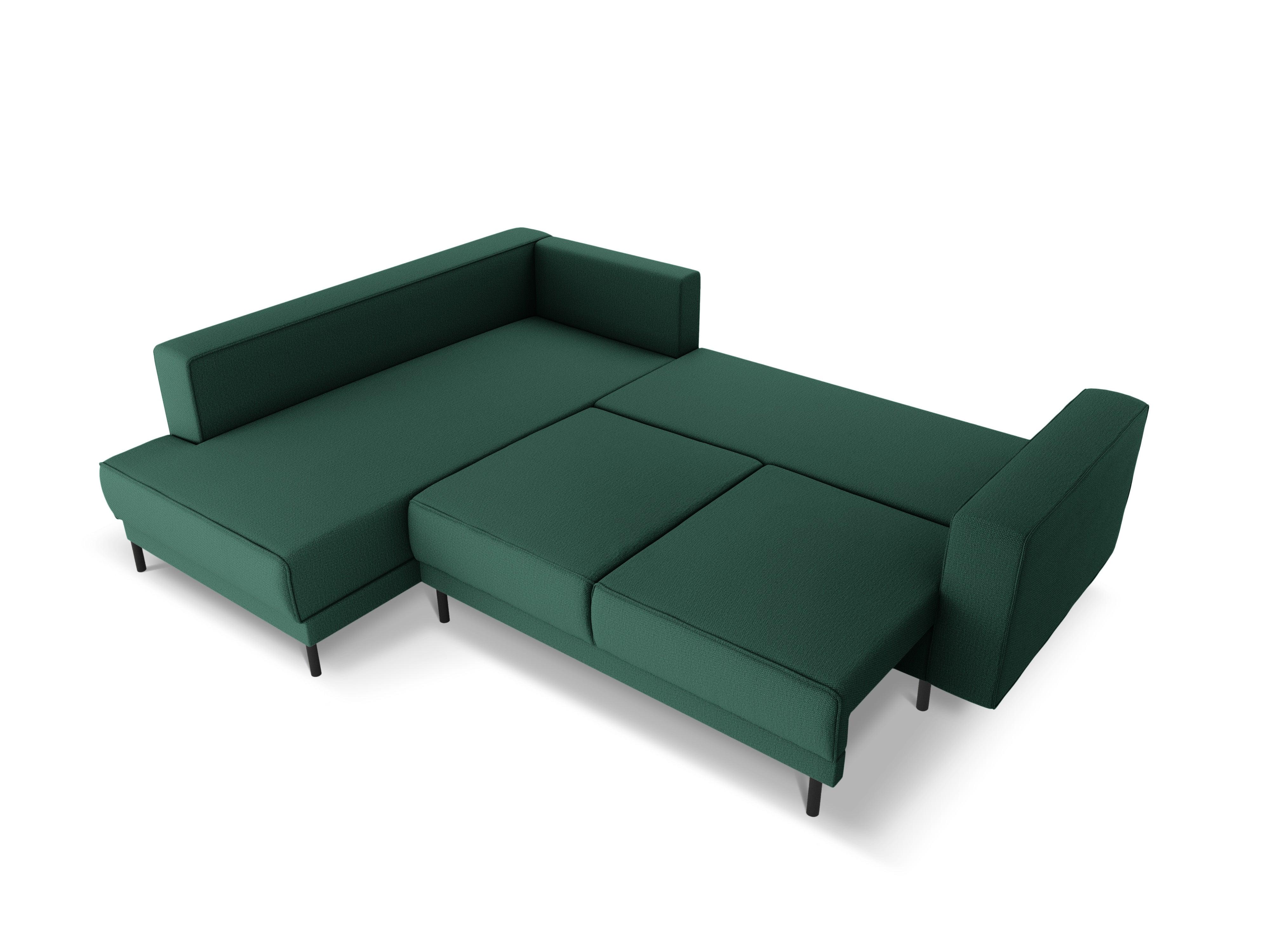 Narożnik lewostronny z funkcją spania CARO zielony Micadoni    Eye on Design