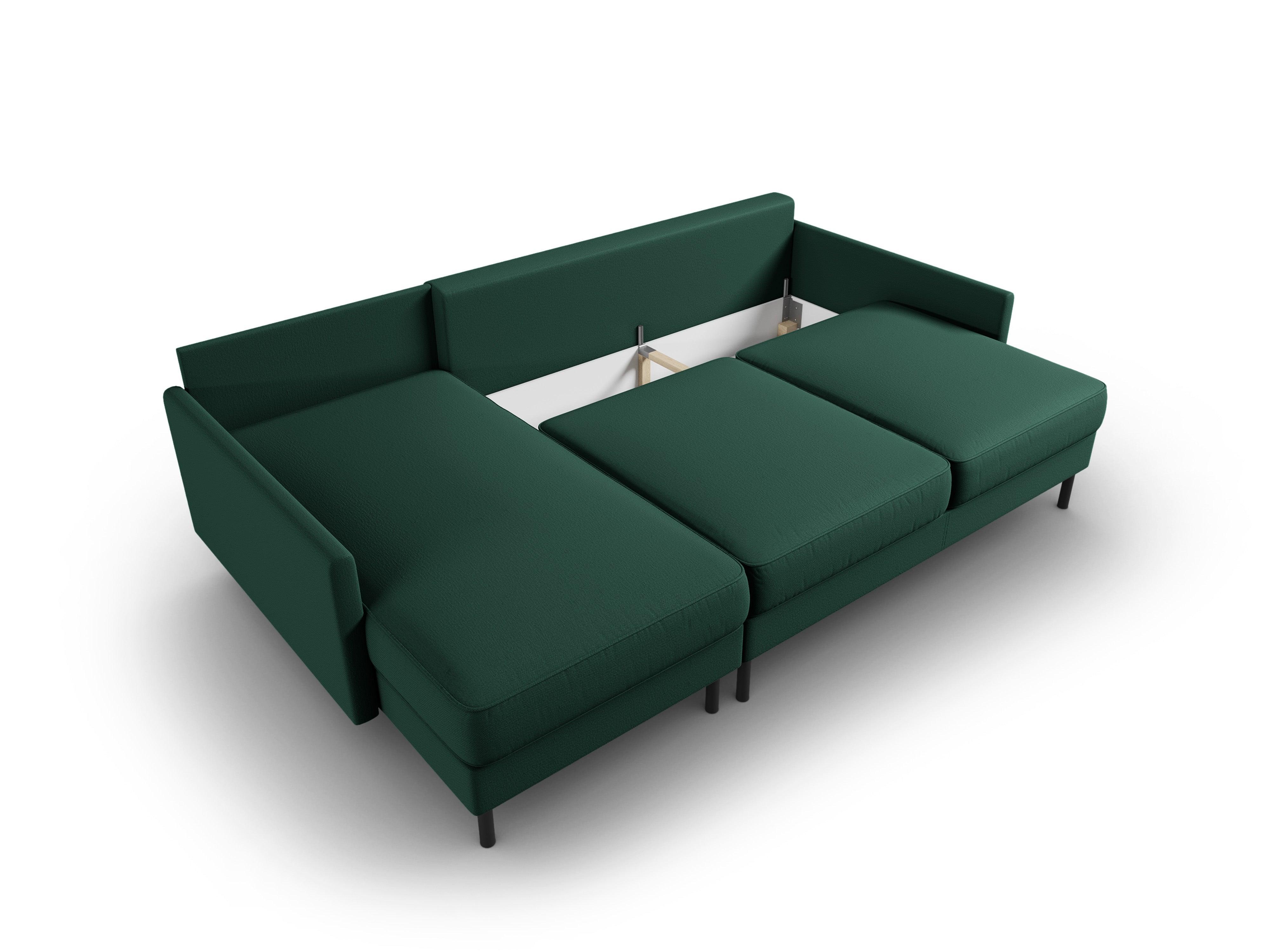 Narożnik lewostronny z funkcją spania SCOTT zielony Micadoni    Eye on Design