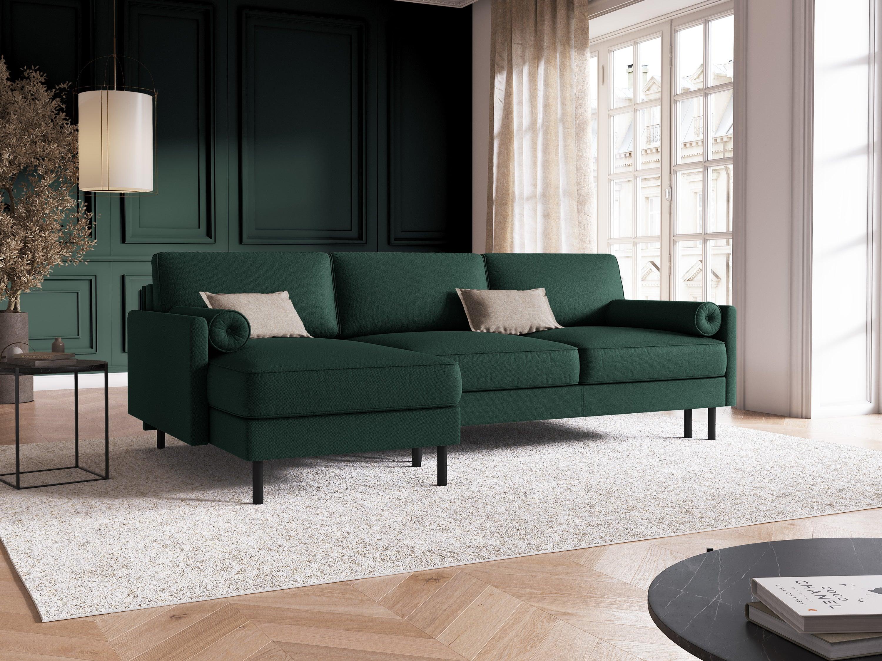 Narożnik lewostronny z funkcją spania SCOTT zielony Micadoni    Eye on Design