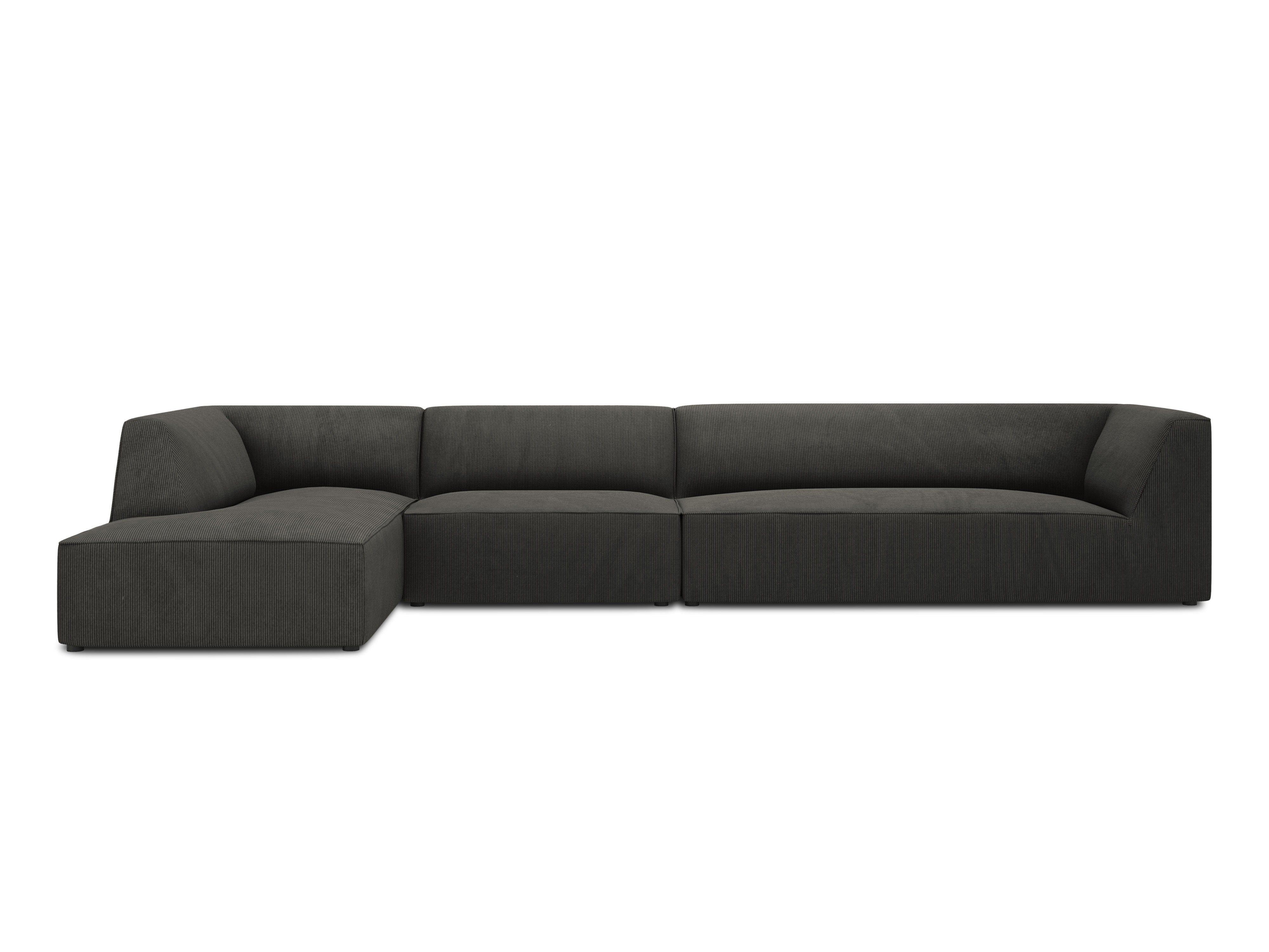 Narożnik sztruksowy 5-osobowy lewostronny RUBY ciemnoszary Micadoni    Eye on Design