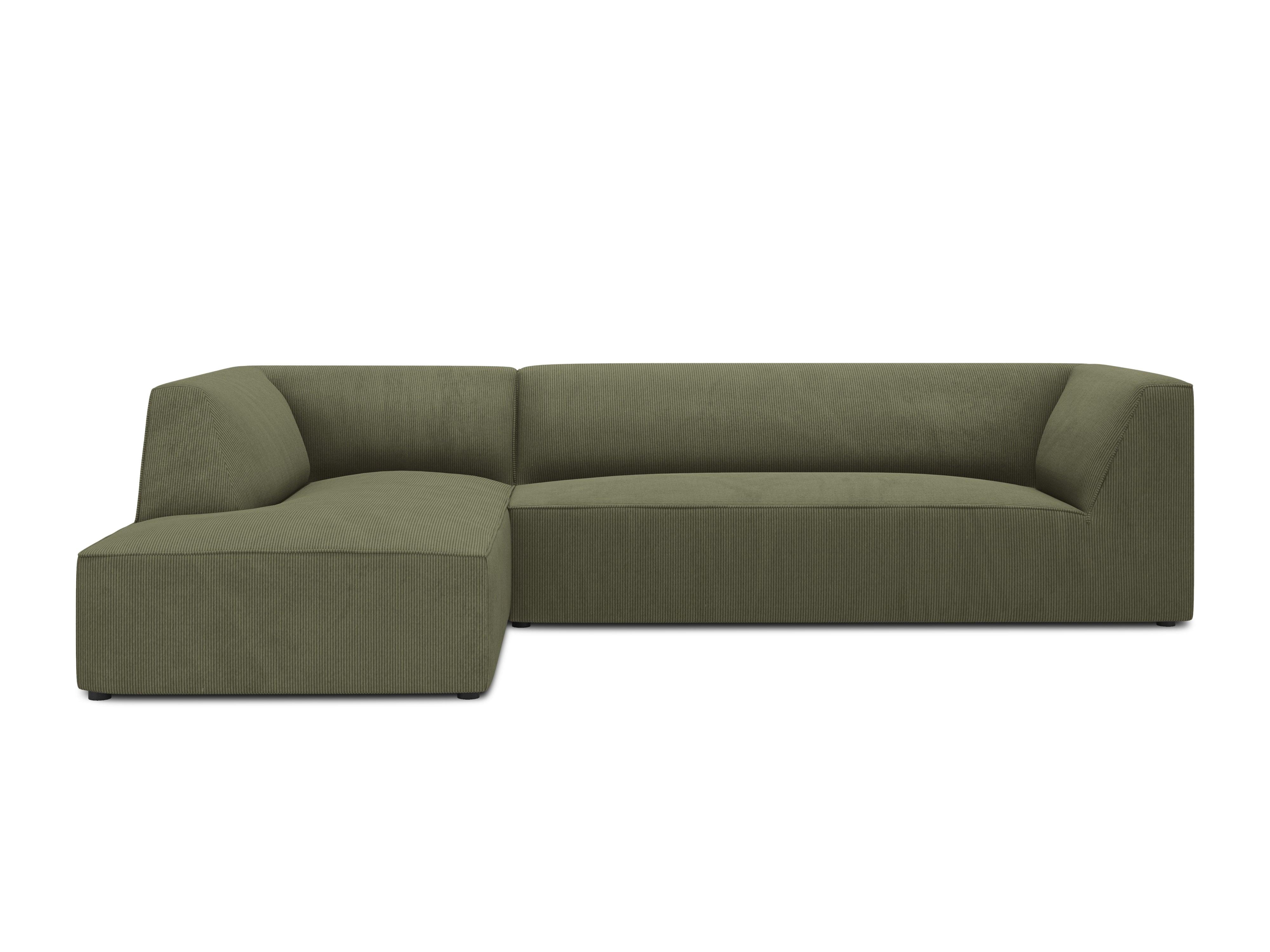 Narożnik sztruksowy 4-osobowy lewostronny RUBY zielony Micadoni    Eye on Design
