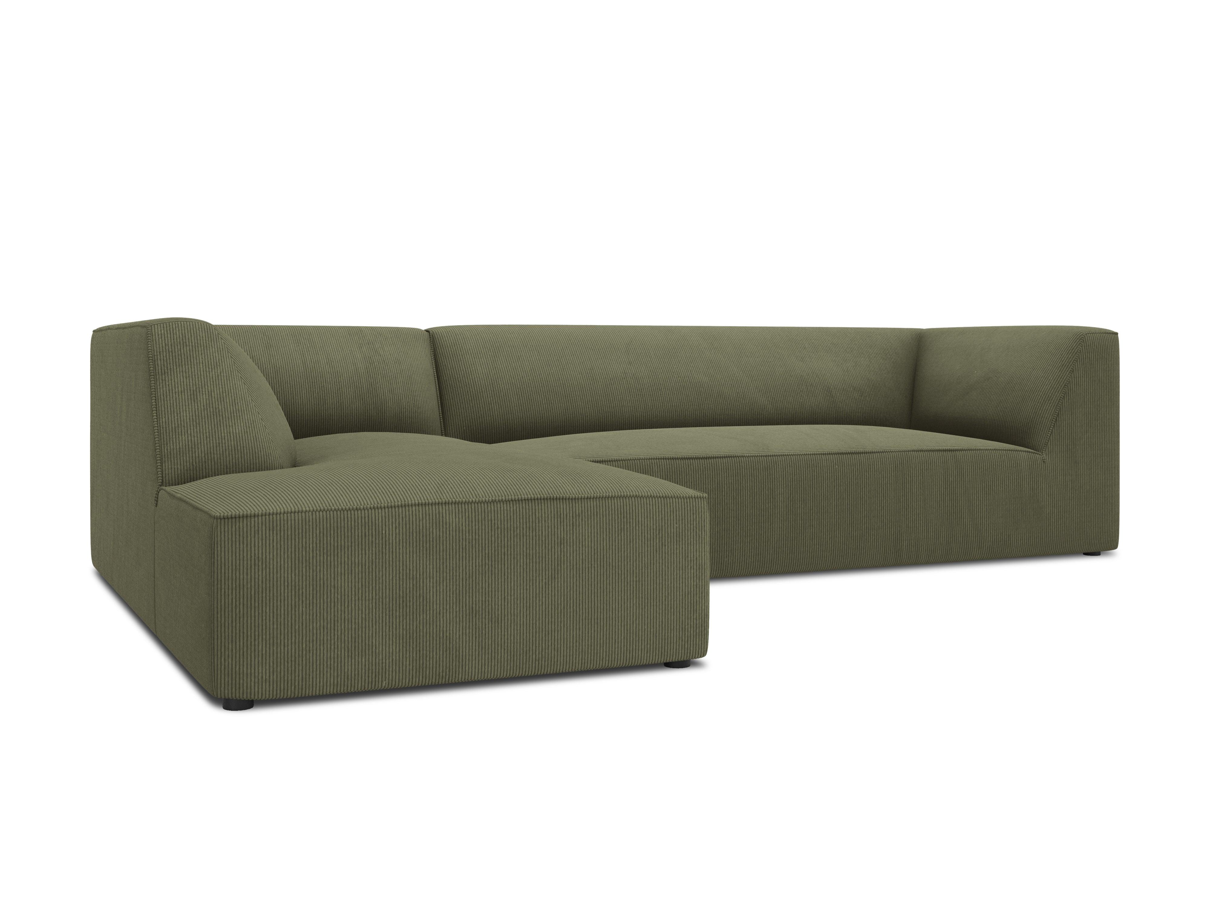 Narożnik sztruksowy 4-osobowy lewostronny RUBY zielony Micadoni    Eye on Design