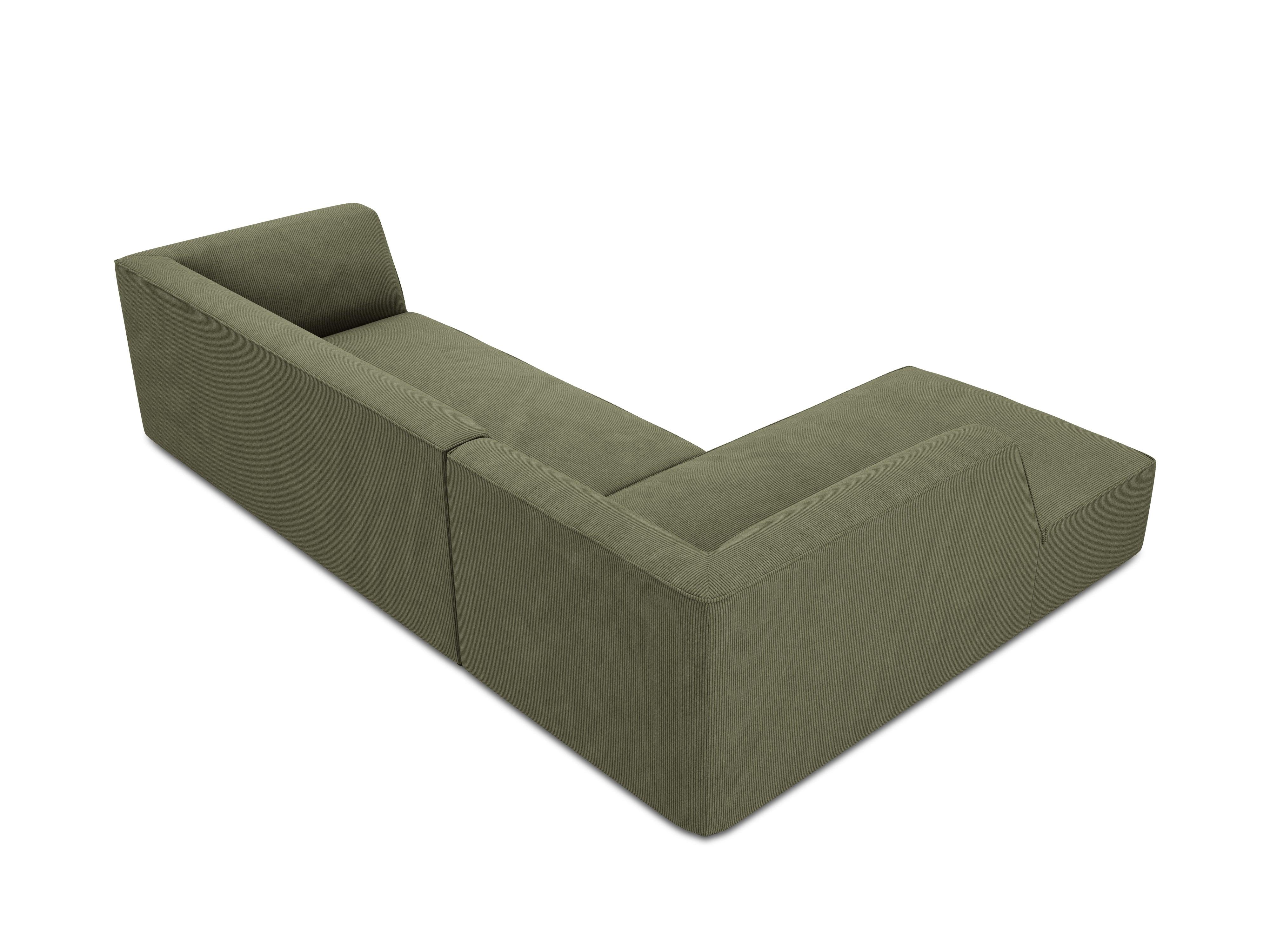 Narożnik sztruksowy 4-osobowy lewostronny RUBY zielony Micadoni    Eye on Design