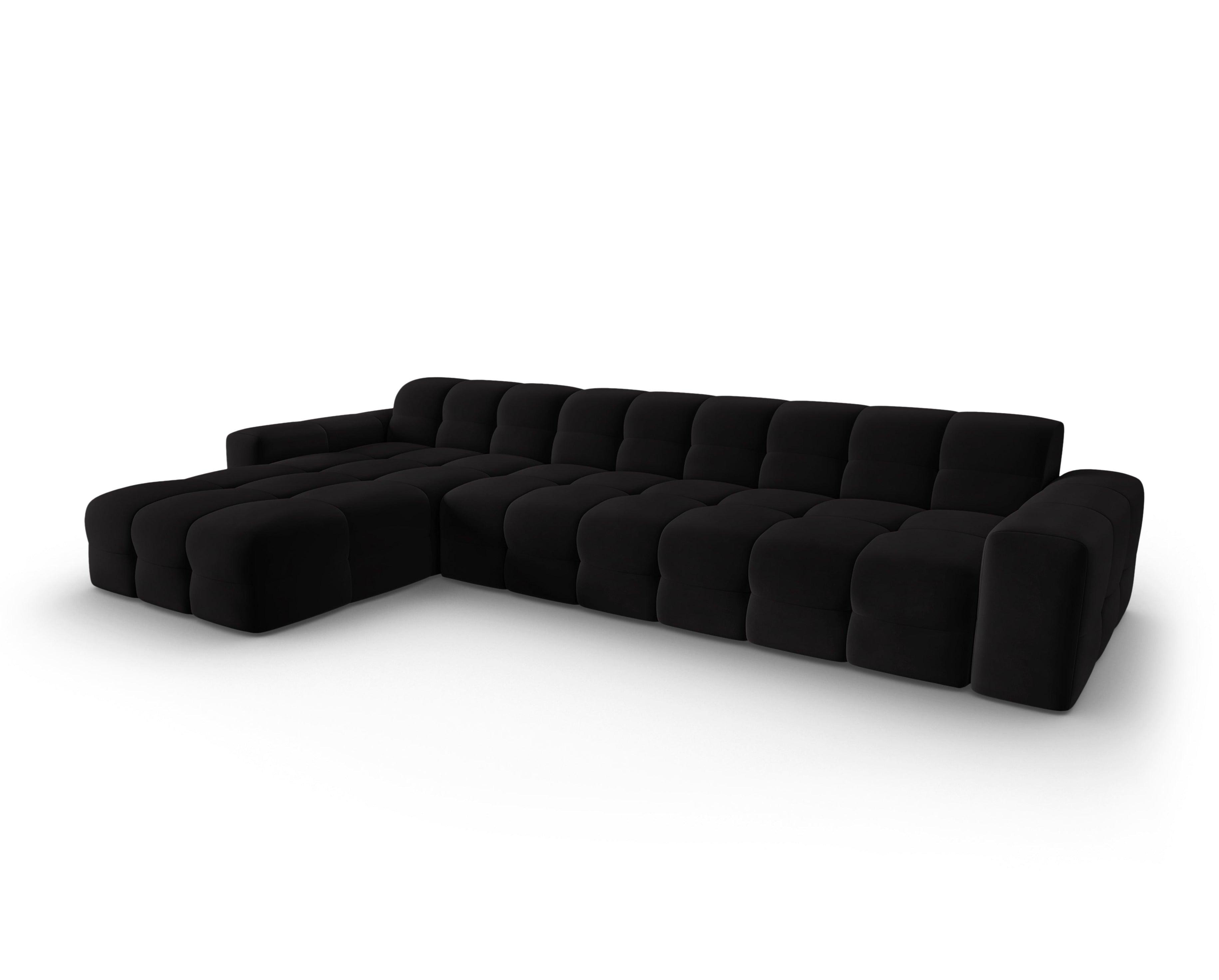 Narożnik lewostronny 5-osobowy KENDAL czarny Micadoni    Eye on Design