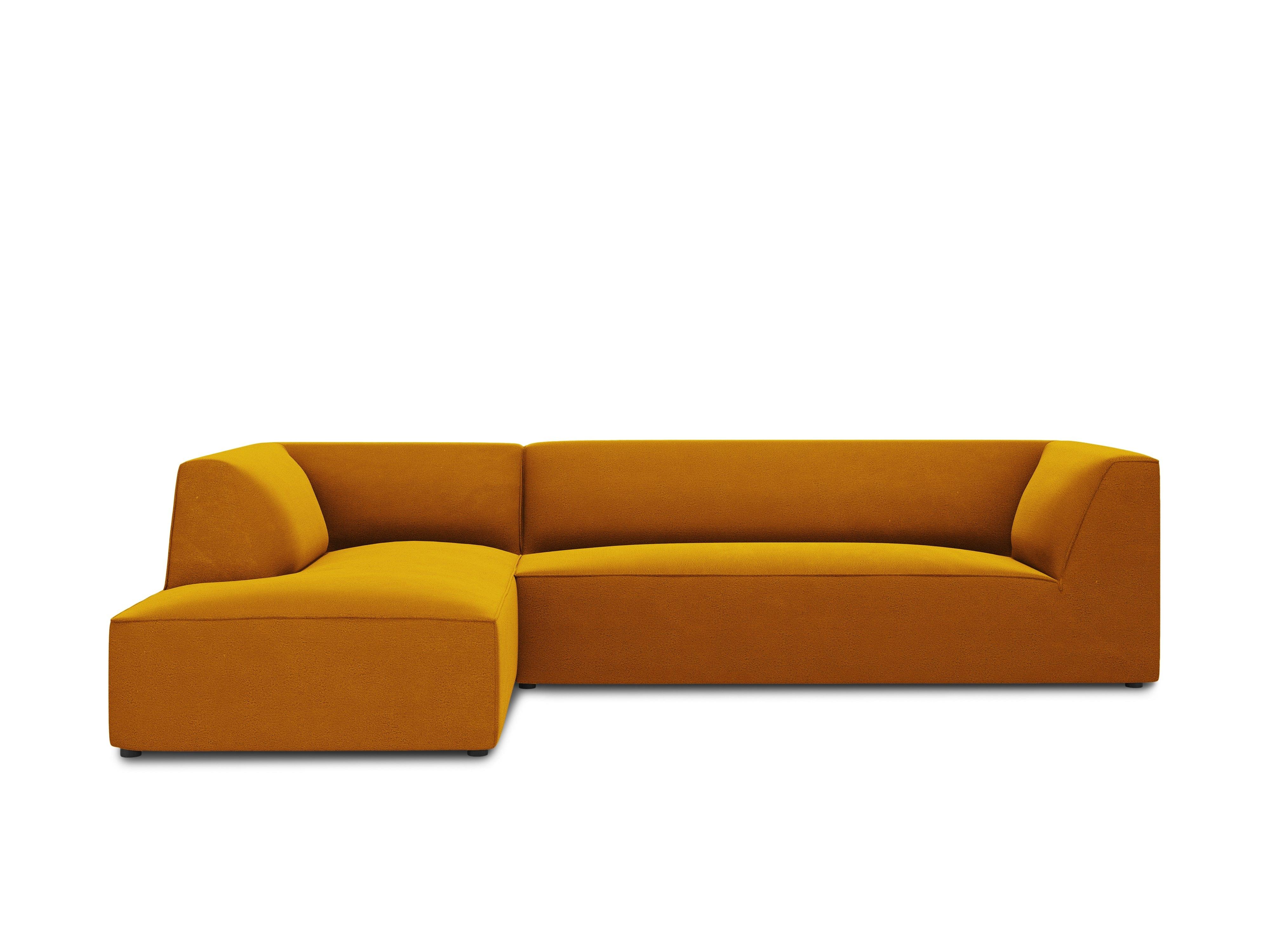 Narożnik aksamitny 4-osobowy lewostronny RUBY żółty Micadoni    Eye on Design