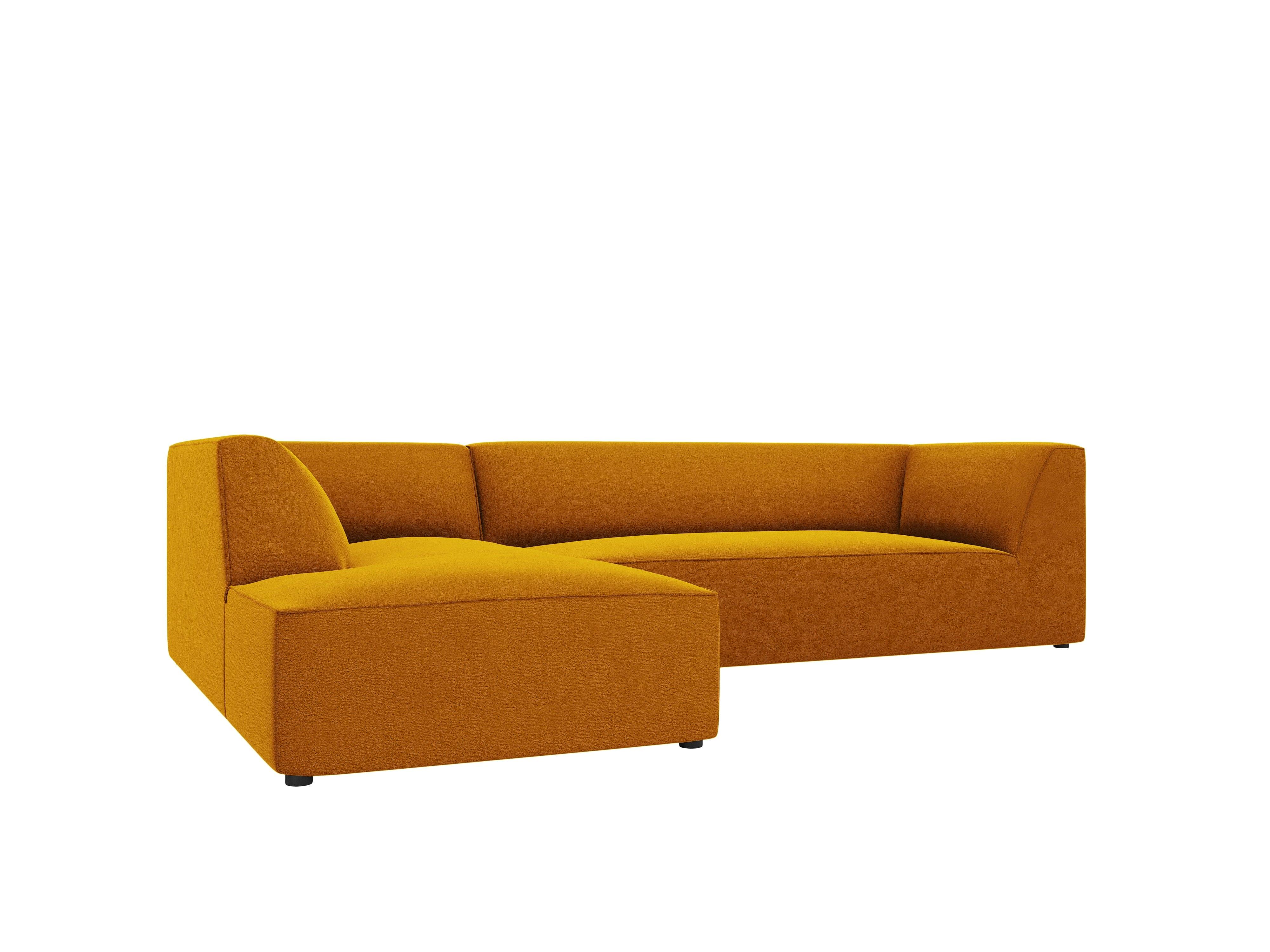 Narożnik aksamitny 4-osobowy lewostronny RUBY żółty Micadoni    Eye on Design