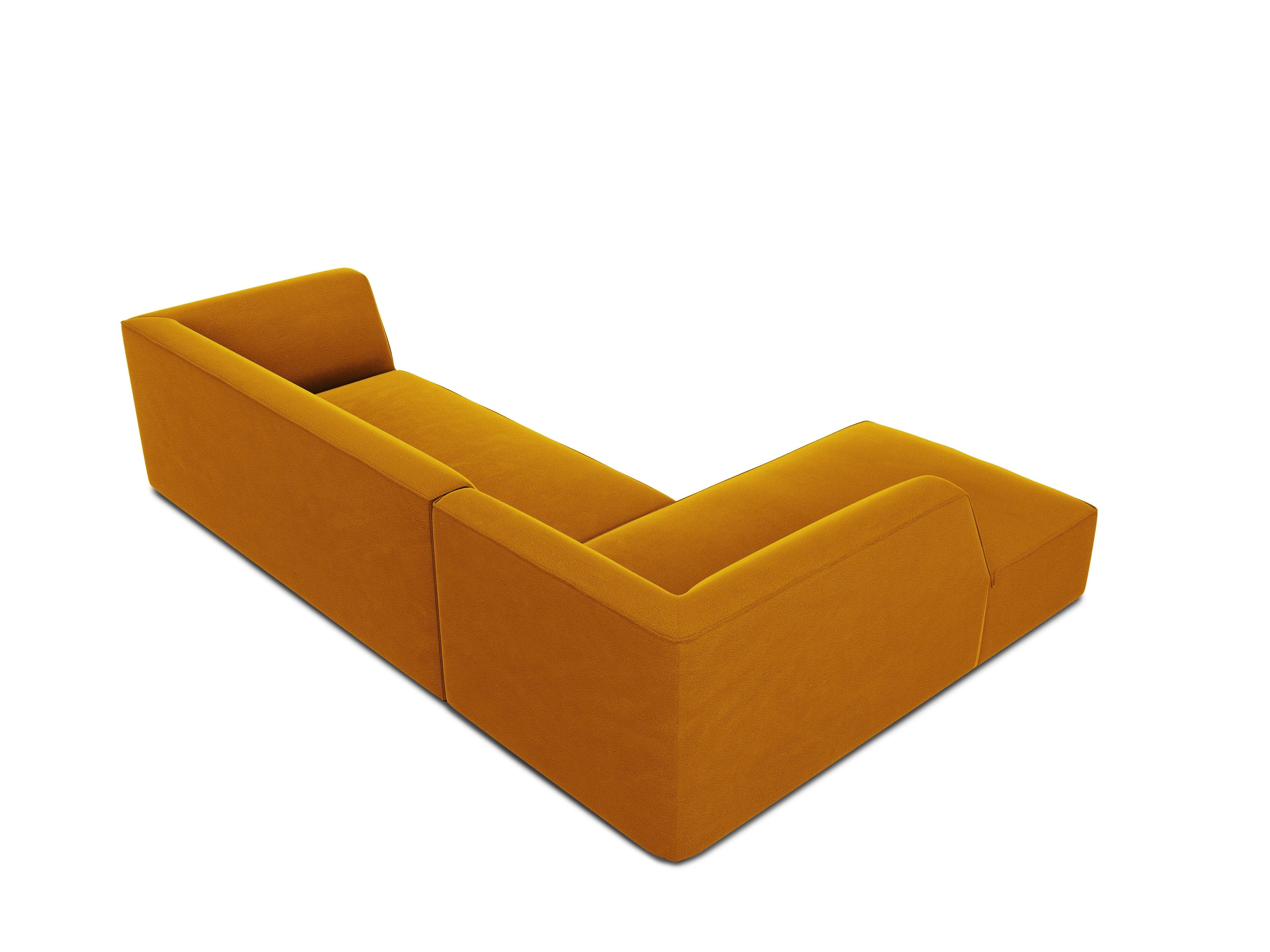 Narożnik aksamitny 4-osobowy lewostronny RUBY żółty Micadoni    Eye on Design