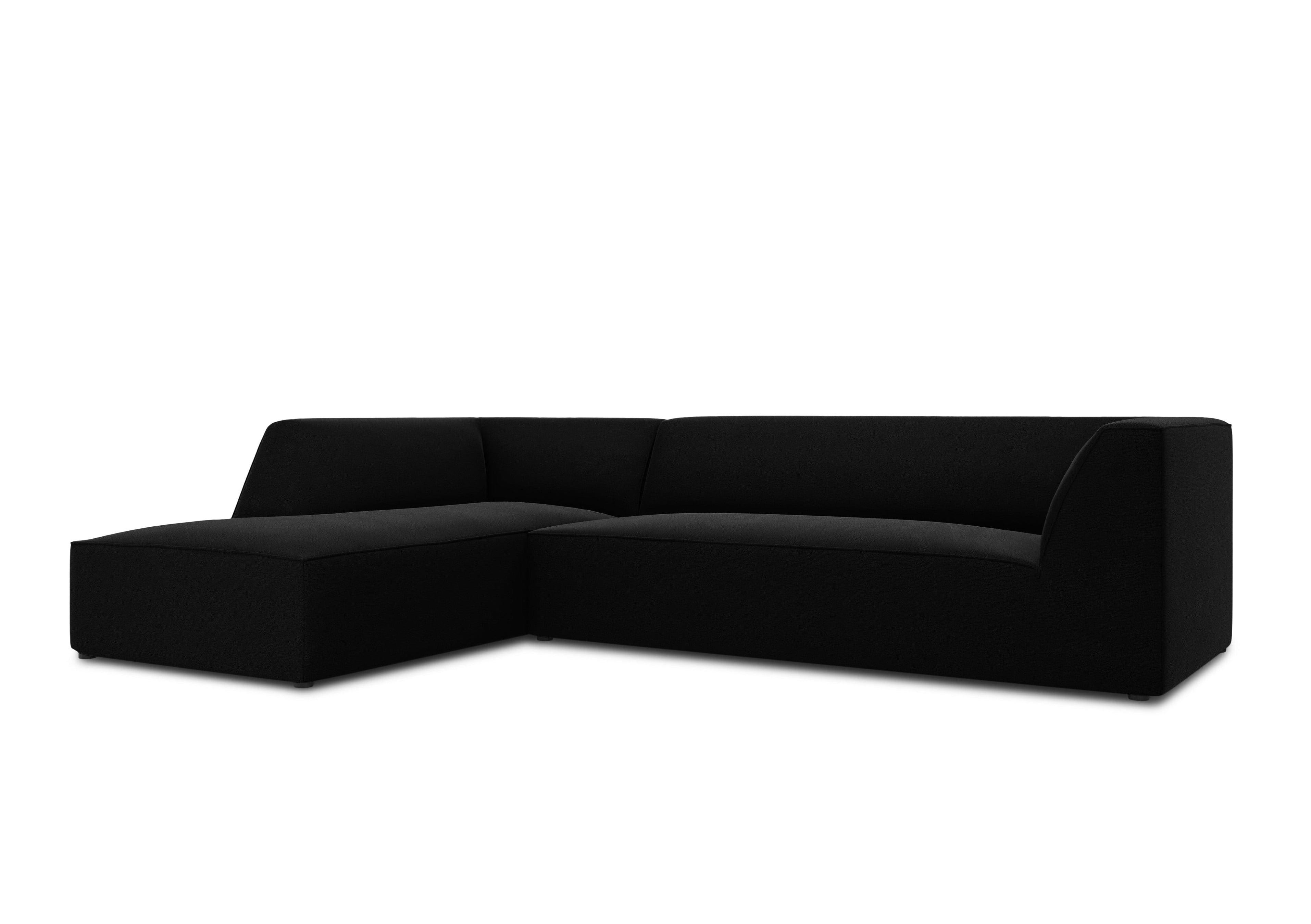 Narożnik aksamitny 4-osobowy lewostronny RUBY czarny Micadoni    Eye on Design