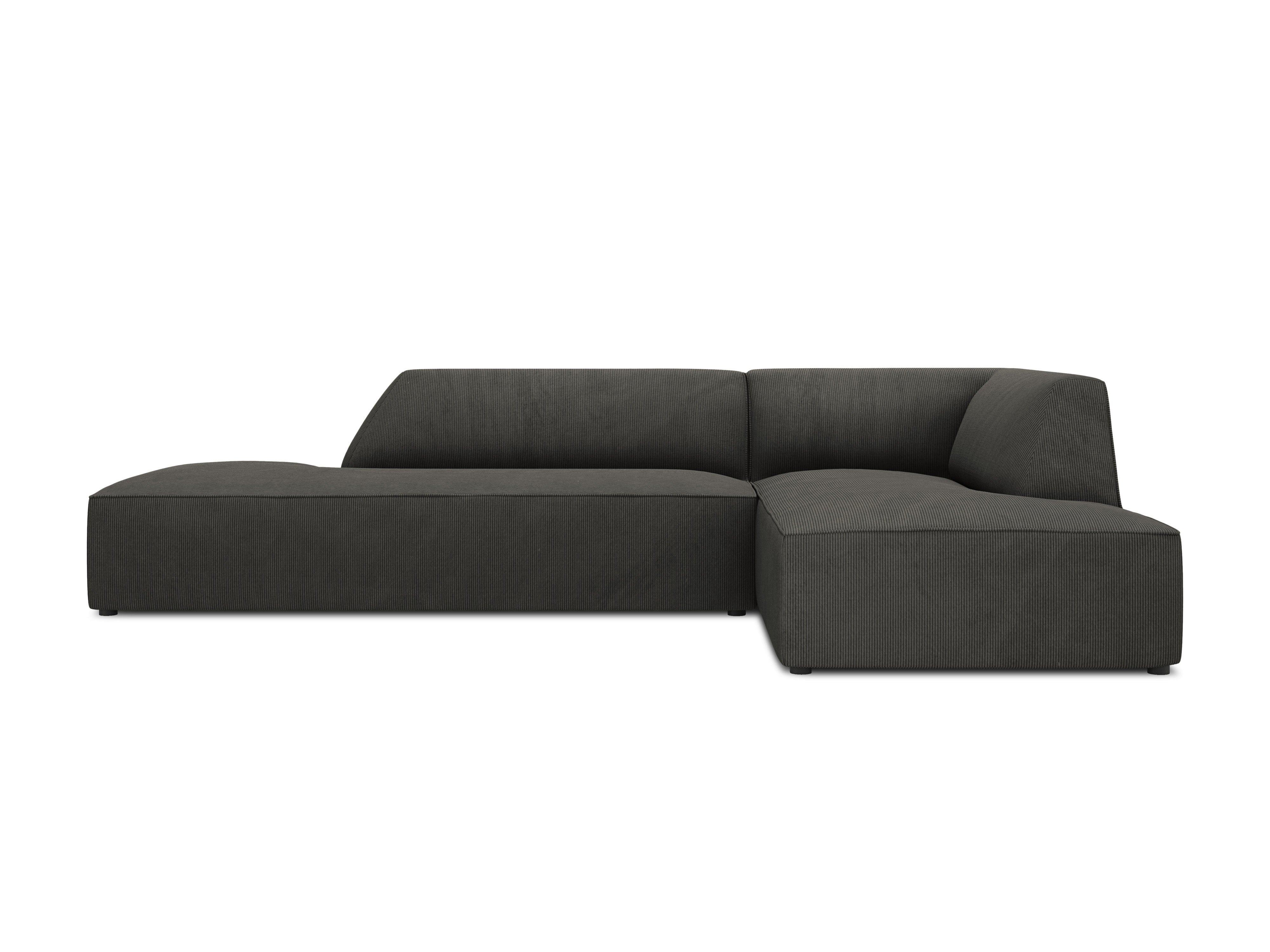 Sofa narożna sztruksowa prawostronny RUBY ciemnoszary Micadoni    Eye on Design