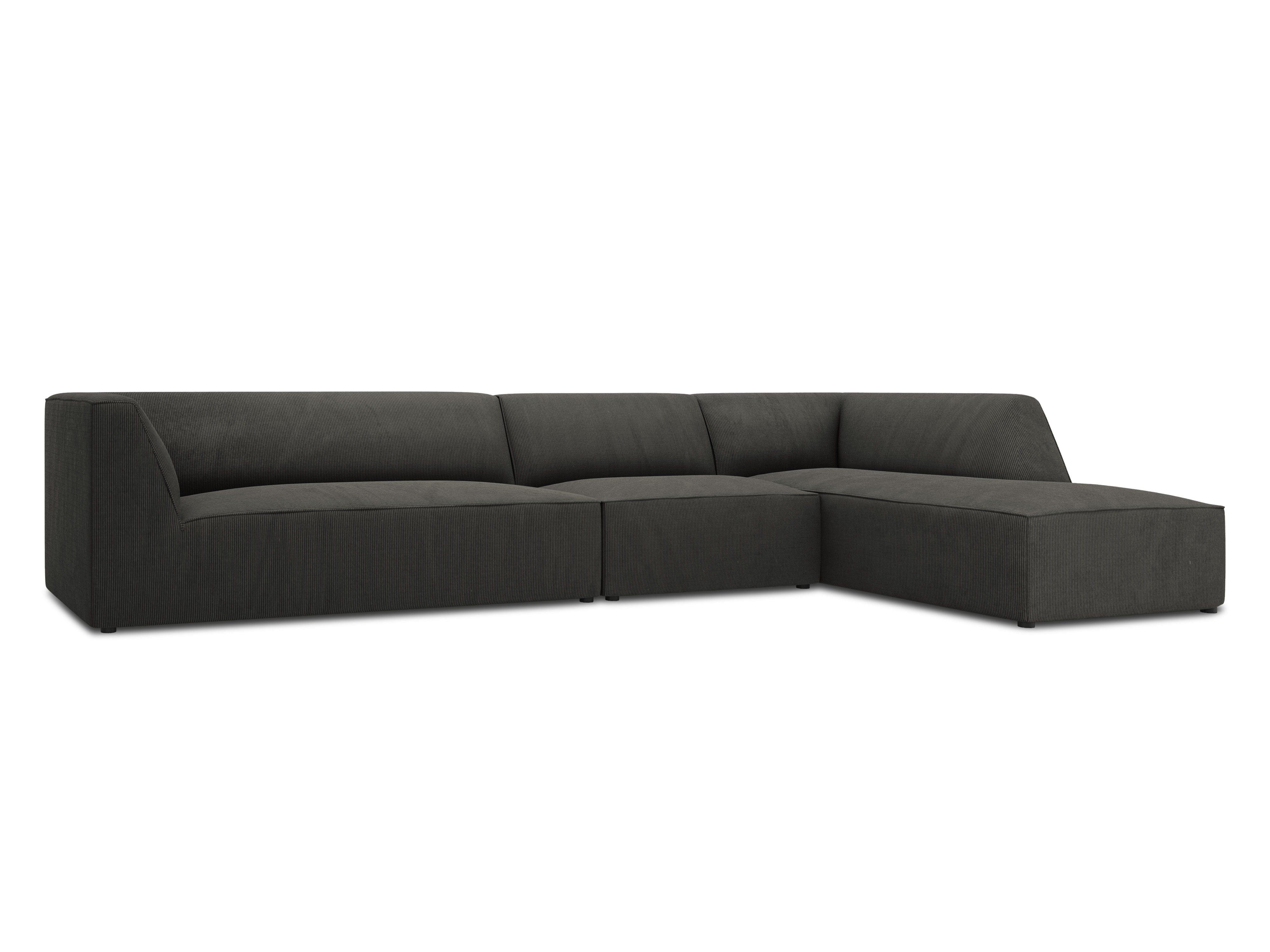 Narożnik sztruksowy 5-osobowy prawostronny RUBY ciemnoszary Micadoni    Eye on Design