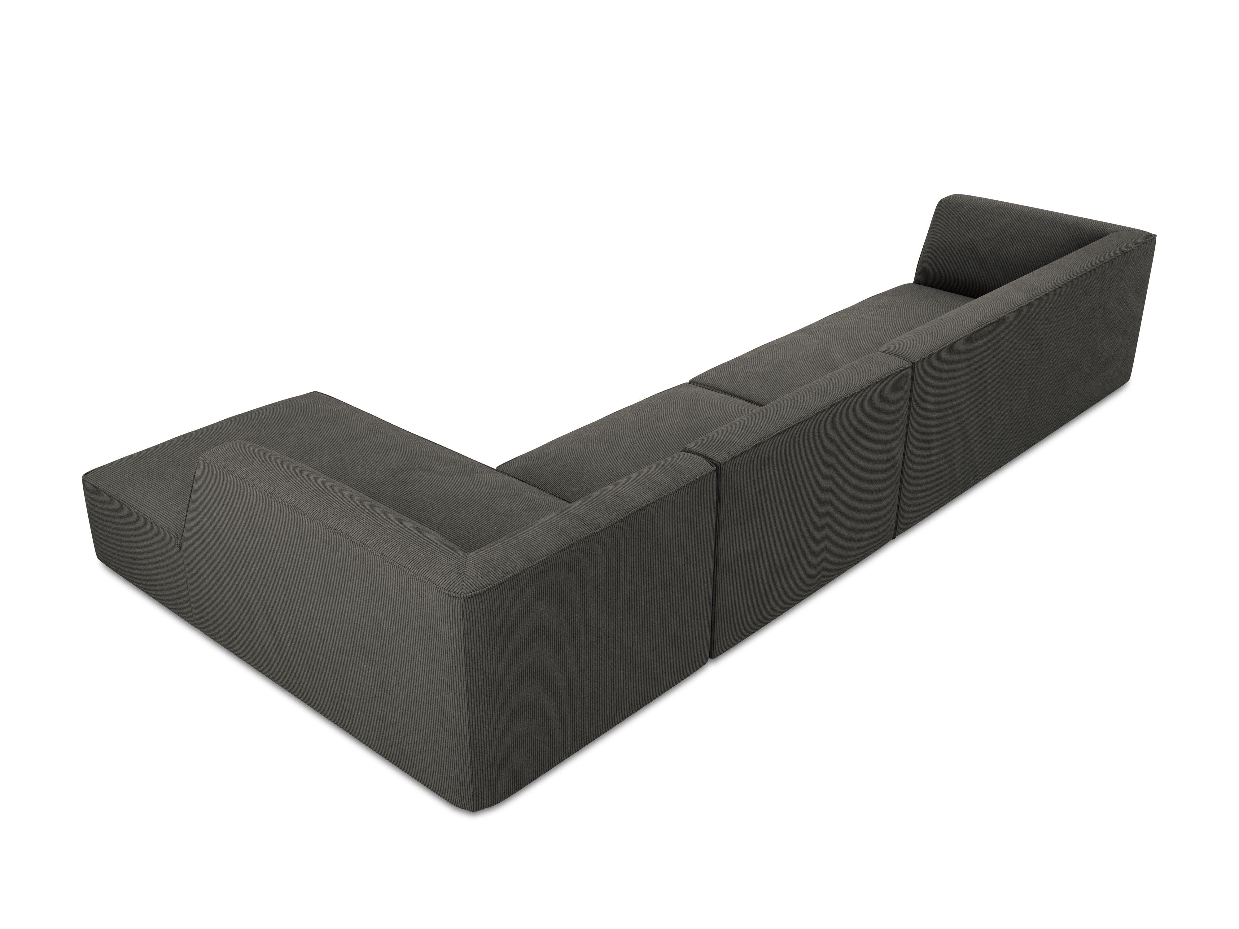 Narożnik sztruksowy 5-osobowy prawostronny RUBY ciemnoszary Micadoni    Eye on Design