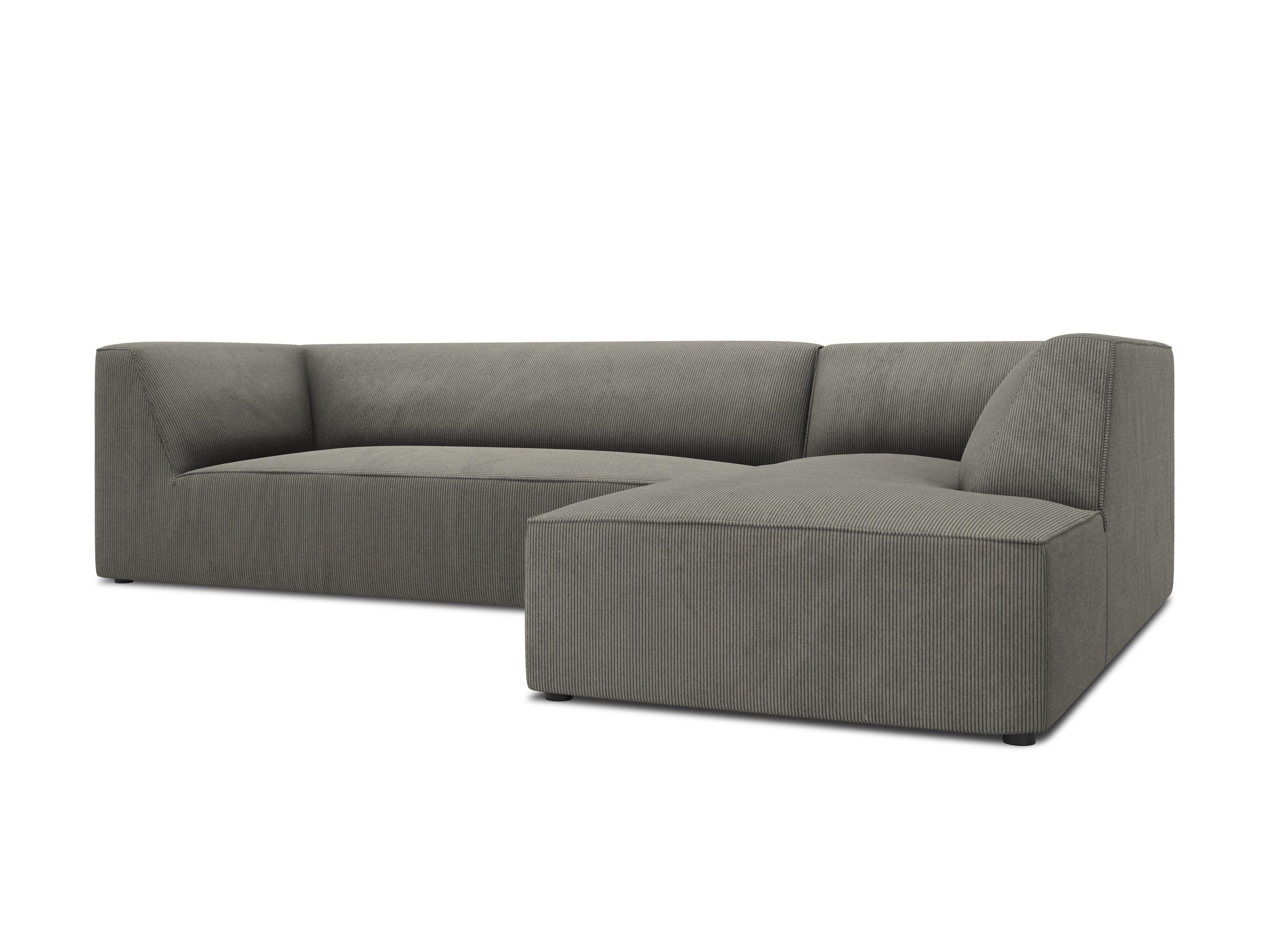 Narożnik sztruksowy 4-osobowy prawostronny RUBY jasnoszary Micadoni    Eye on Design