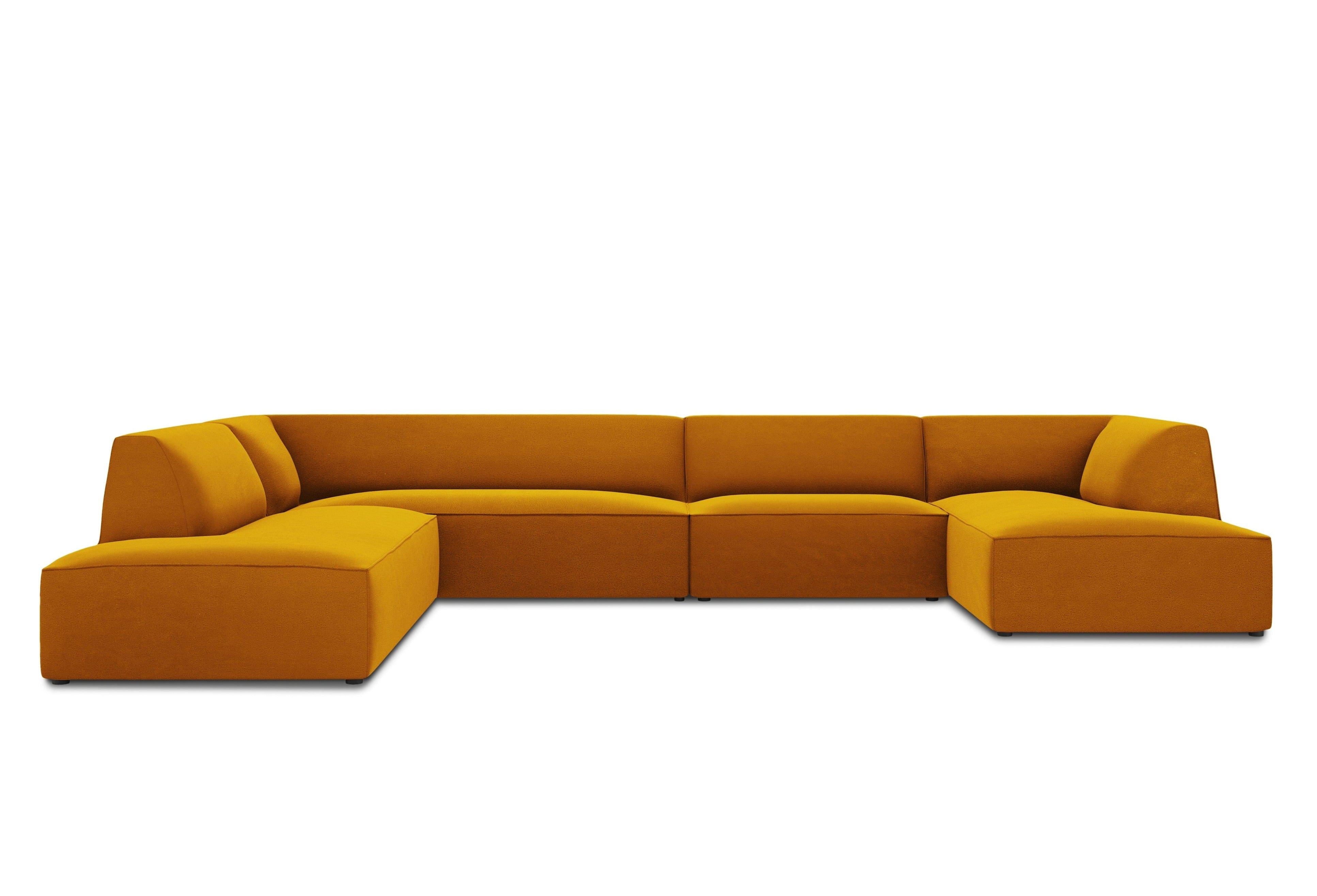 Narożnik w kształcie U aksamitny lewostronny RUBY żółty Micadoni    Eye on Design