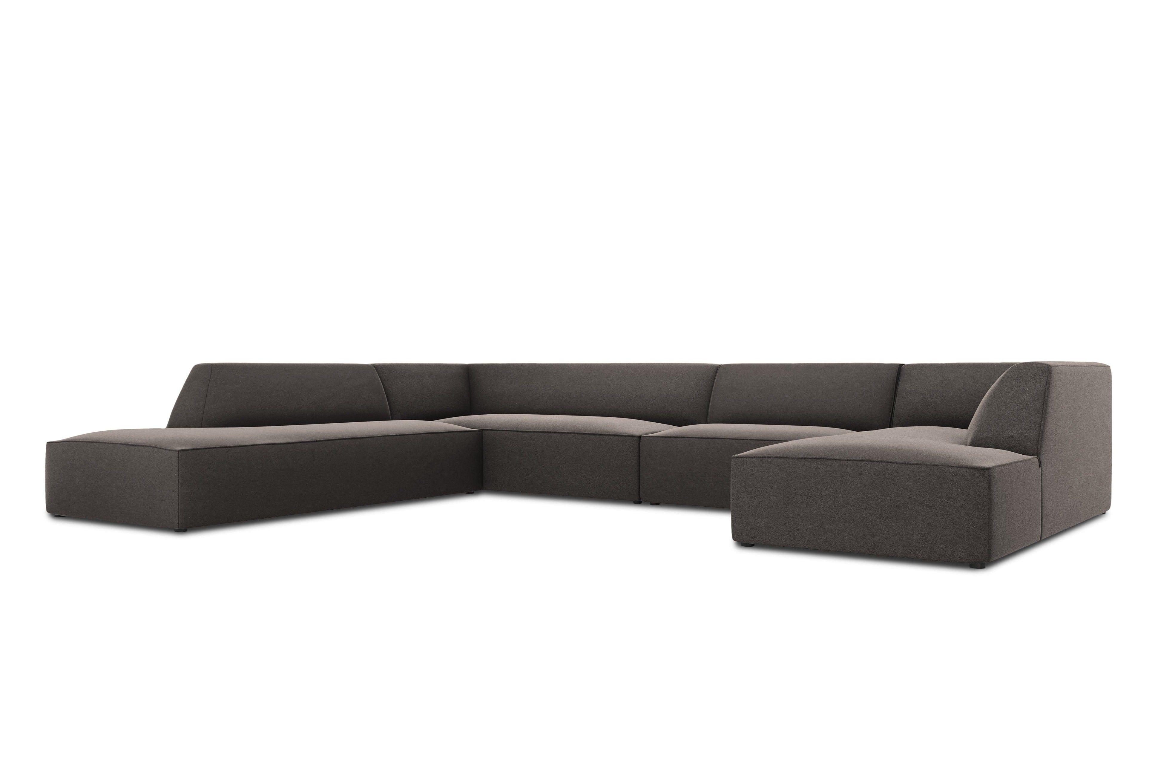 Narożnik w kształcie U aksamitny lewostronny RUBY ciemnoszary Micadoni    Eye on Design