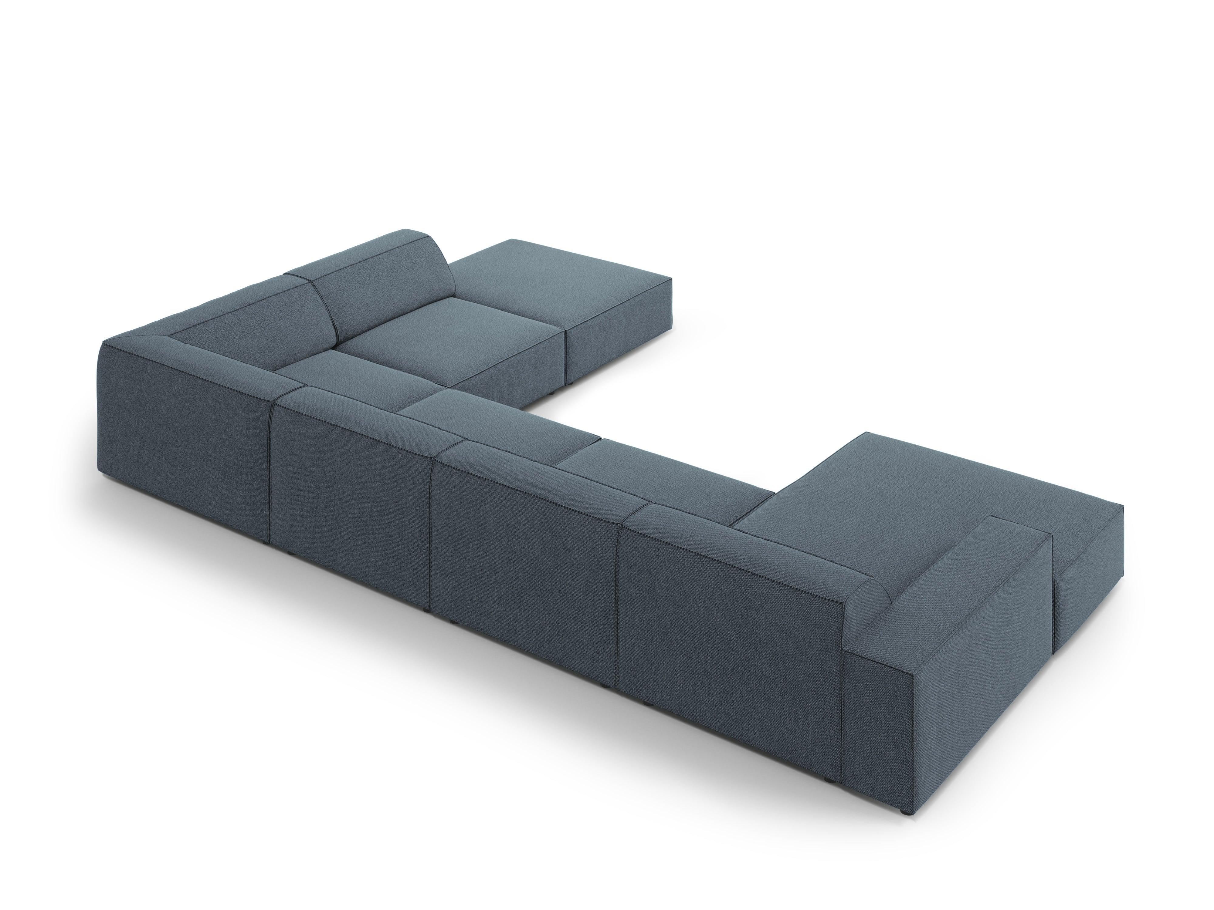 Sofa panoramiczna prawostronna JODIE niebieski Micadoni    Eye on Design