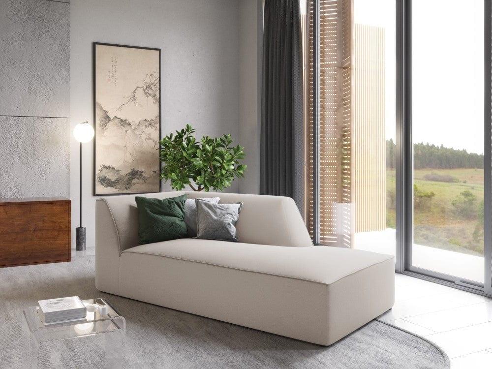 Szezlong aksamitny prawostronny RUBY beżowy Micadoni    Eye on Design