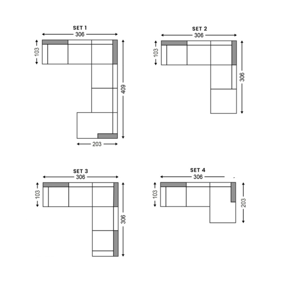 Narożnik prawostronny STUDY - kolor do wyboru Nordic Line    Eye on Design