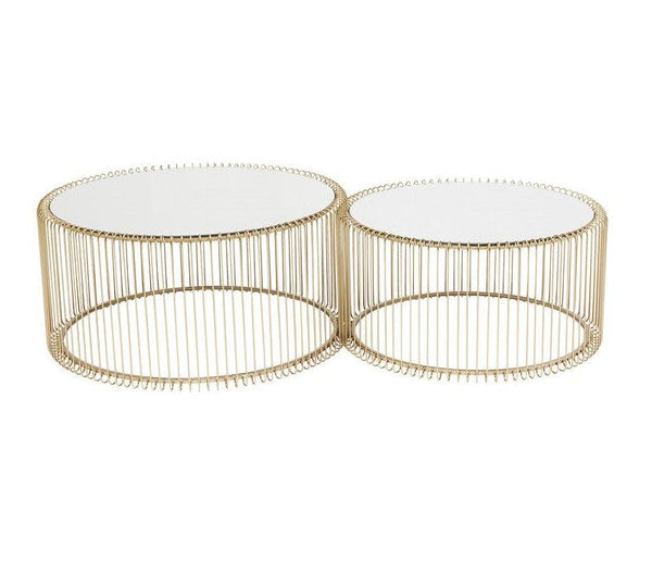 A set of WIRE gold coffee tables - Eye on Design