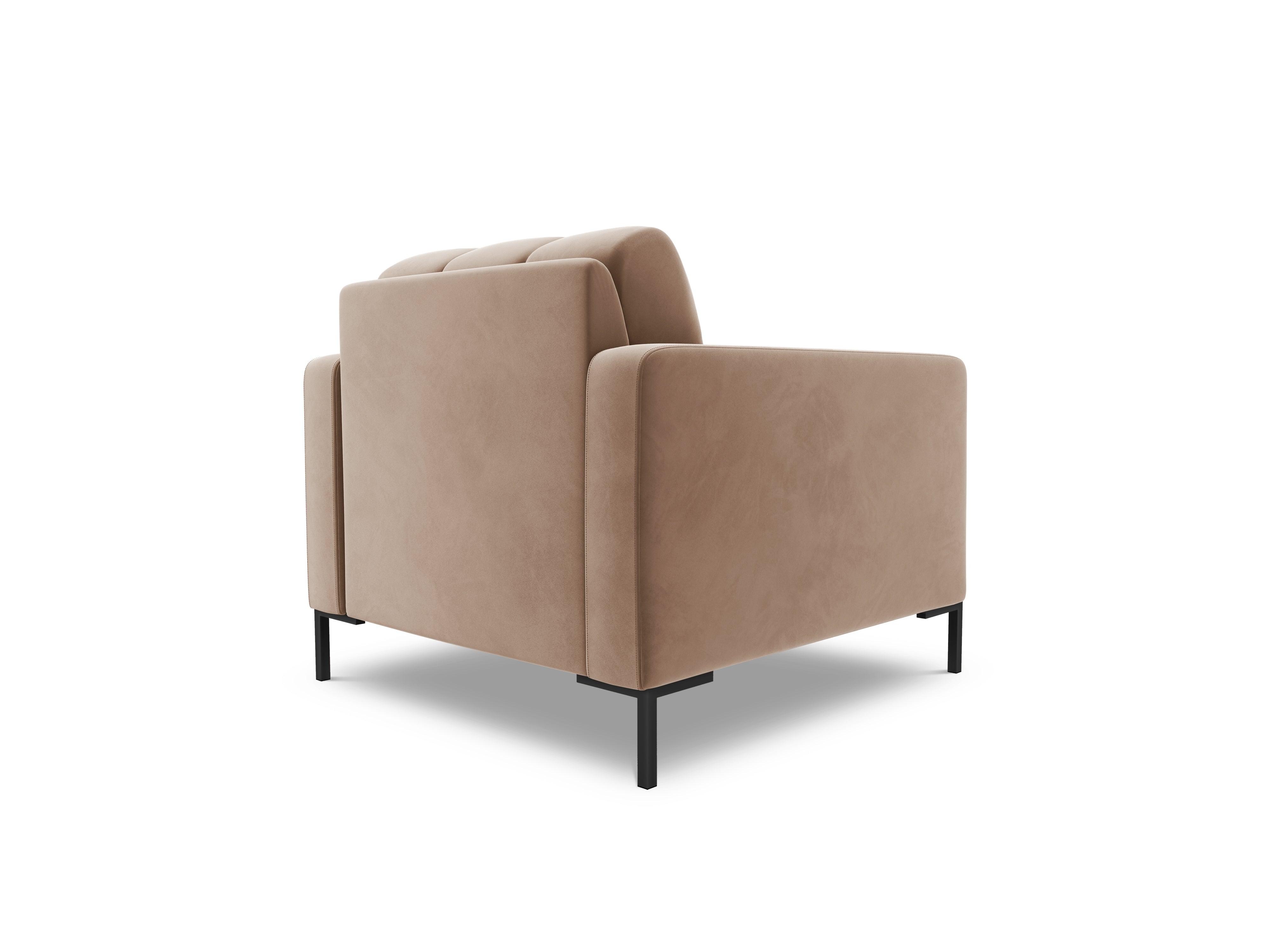 Armchair velvet BALI beige with black base - Eye on Design