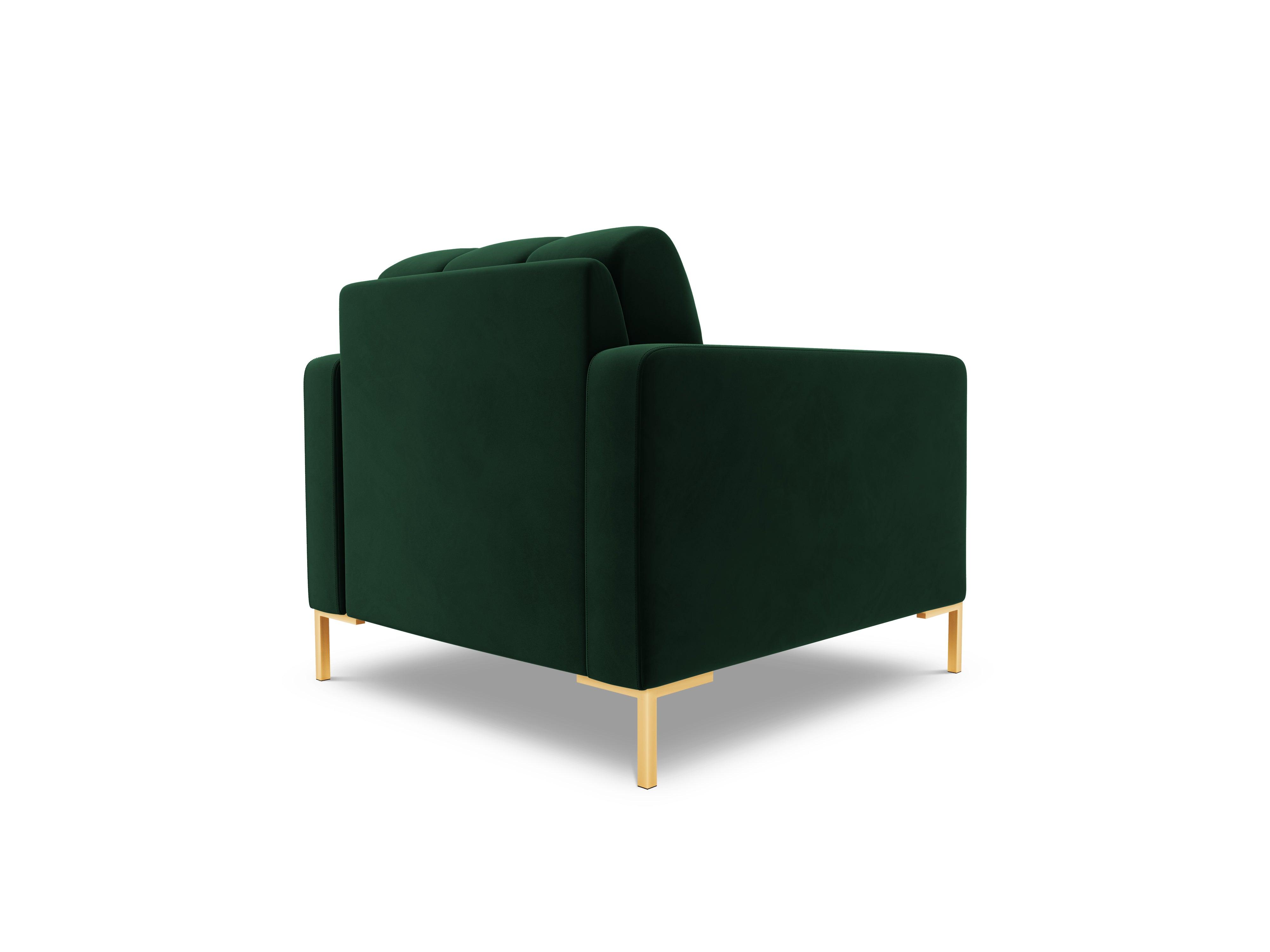 Armchair velvet BALI bottle green with gold base - Eye on Design