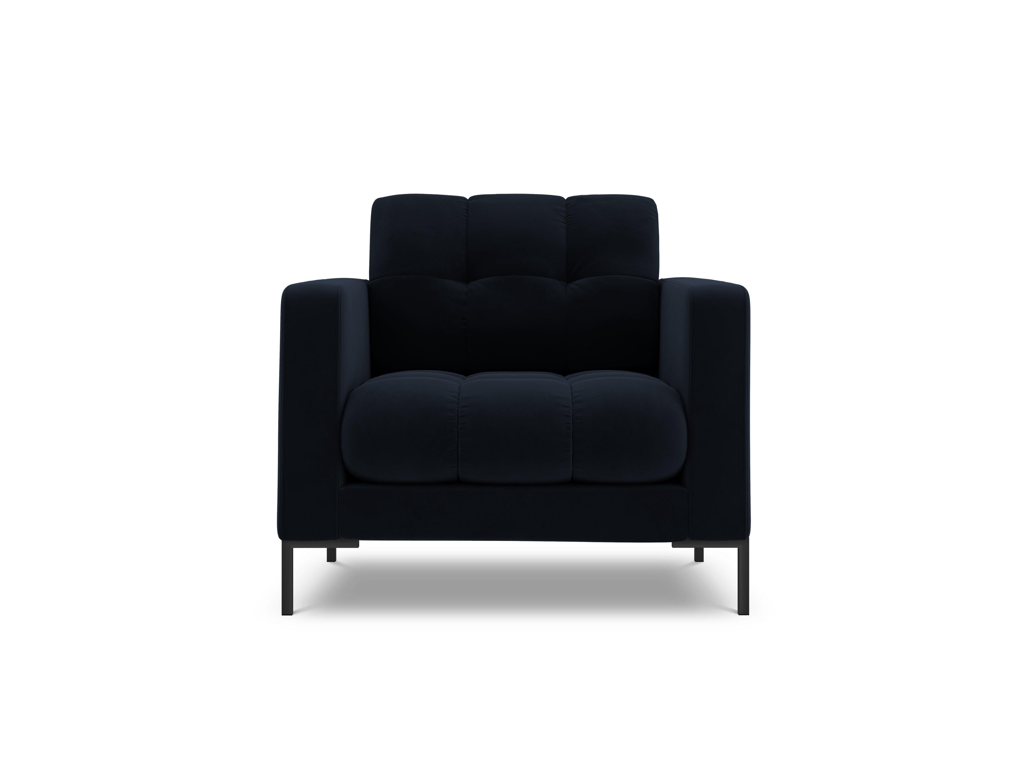 Armchair velvet BALI dark blue with black base - Eye on Design